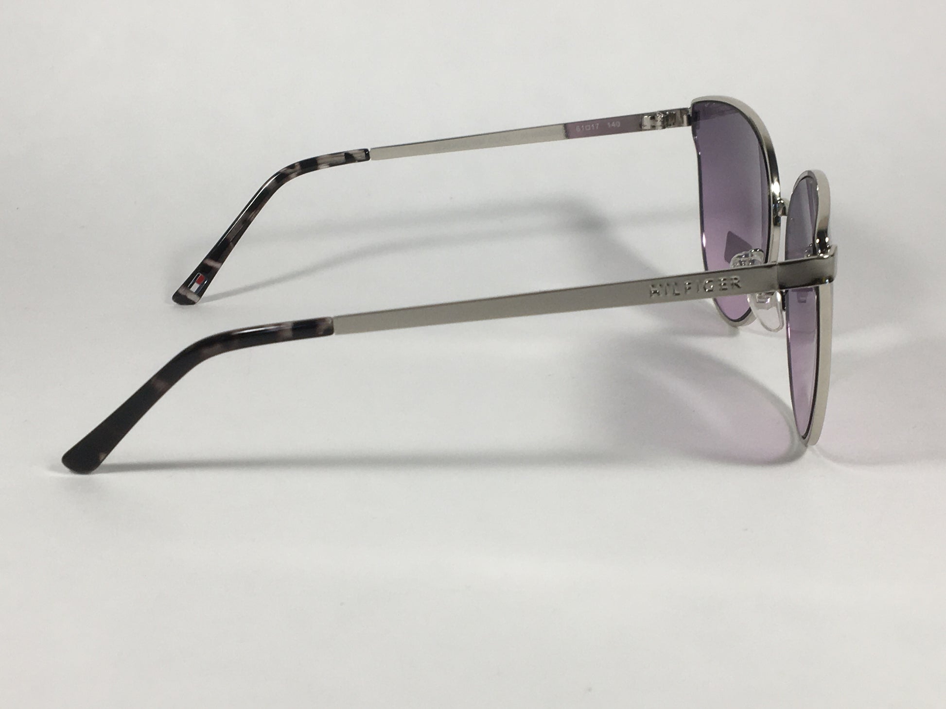 Tommy Hilfiger Zendaya Cat Eye Sunglasses Silver Frame Purple Gradient Lens ZENDAYA WM OL482 - Sunglasses