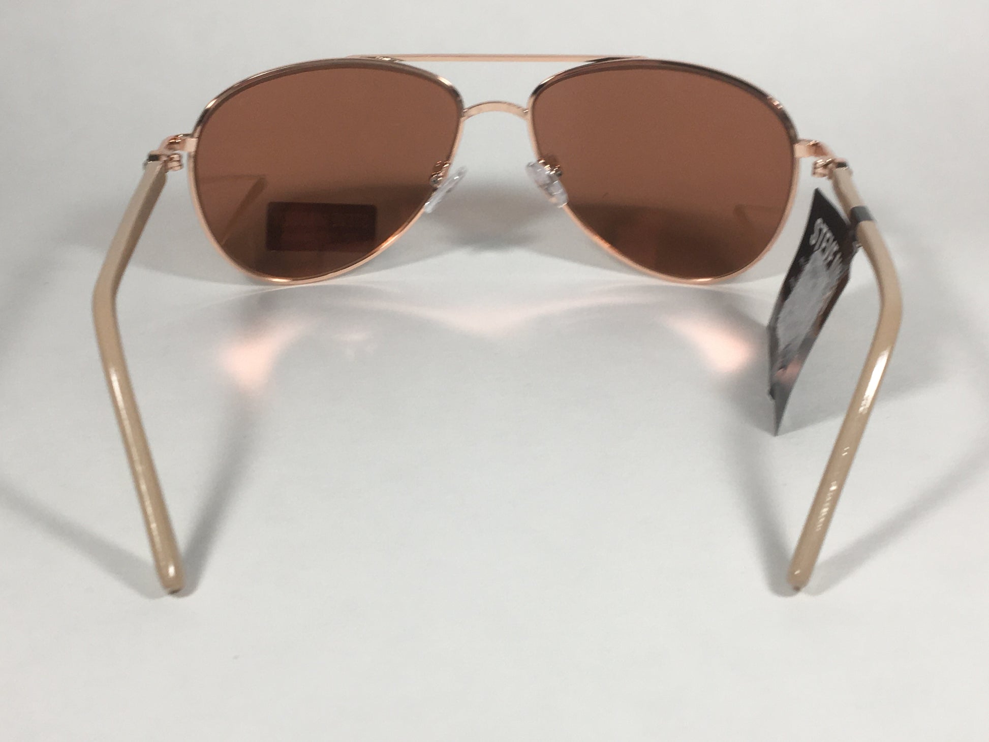 Steve Madden Aviator Sunglasses Rose Gold Rose Silver Mirror Rhinestone S5187 ROSE ROSE GOLD - Sunglasses