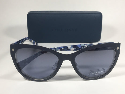 Cole Haan Cat Eye Sunglasses Blue White Frame Gray Lens CH7025 413 Indigo - Sunglasses