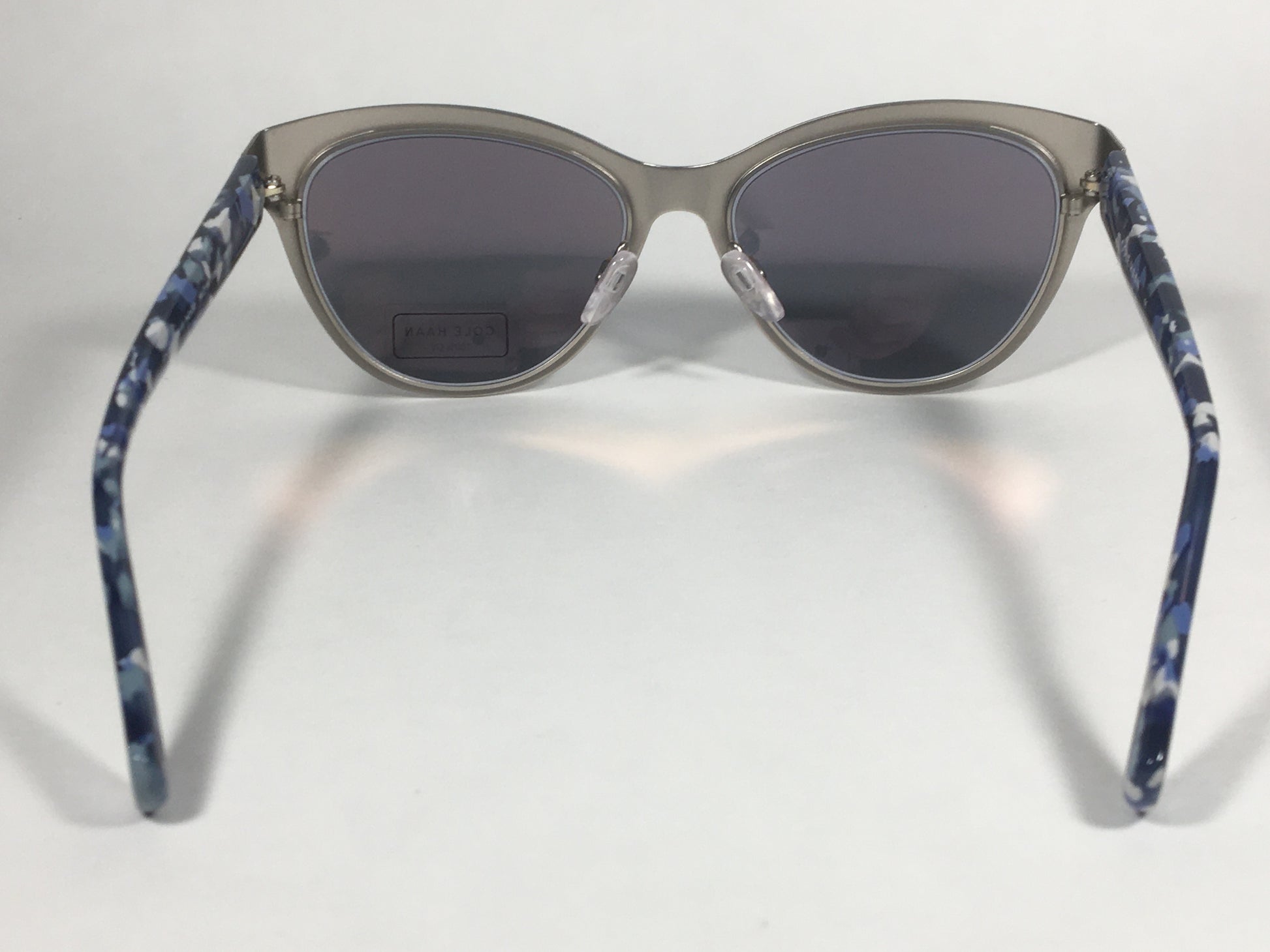 Cole Haan Cat Eye Sunglasses Blue White Frame Gray Lens CH7025 413 Indigo - Sunglasses