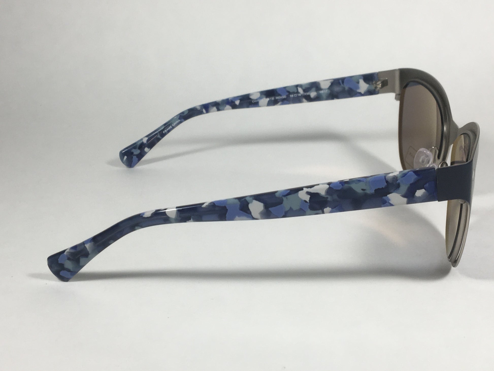 Cole Haan Cat Eye Sunglasses Blue White Frame Gray Lens CH7025 413 Indigo - Sunglasses