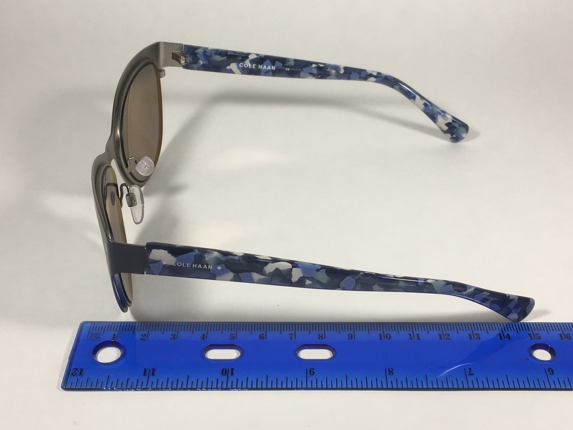 Cole Haan Cat Eye Sunglasses Blue White Frame Gray Lens CH7025 413 Indigo - Sunglasses
