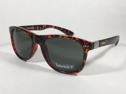Timberland Square Sunglasses Dark Brown Tortoise Frame Green Lens TB7154 52N - Sunglasses