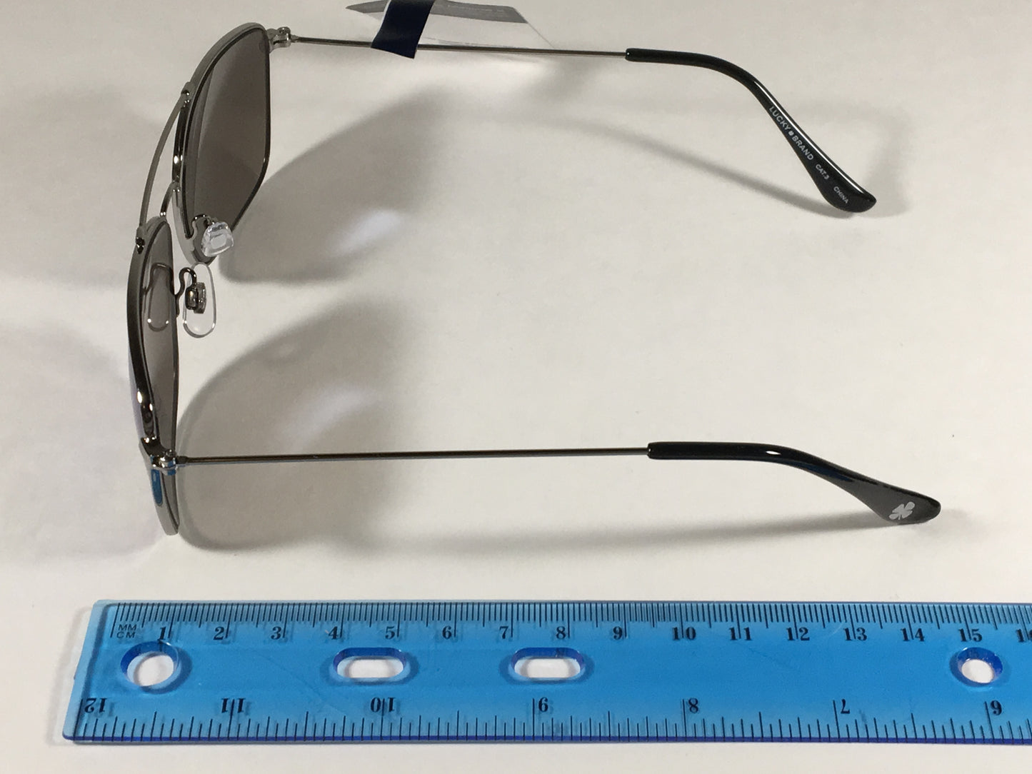 Lucky Brand Rectangle Aviator Sunglasses Blue Mirror Lens Gray Gunmetal D923 New - Sunglasses
