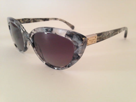 Dolce Gabbana Cat Eye Sunglasses Dg4194 2732/t3 Polarized Gradient Gray Marble Womens - Sunglasses