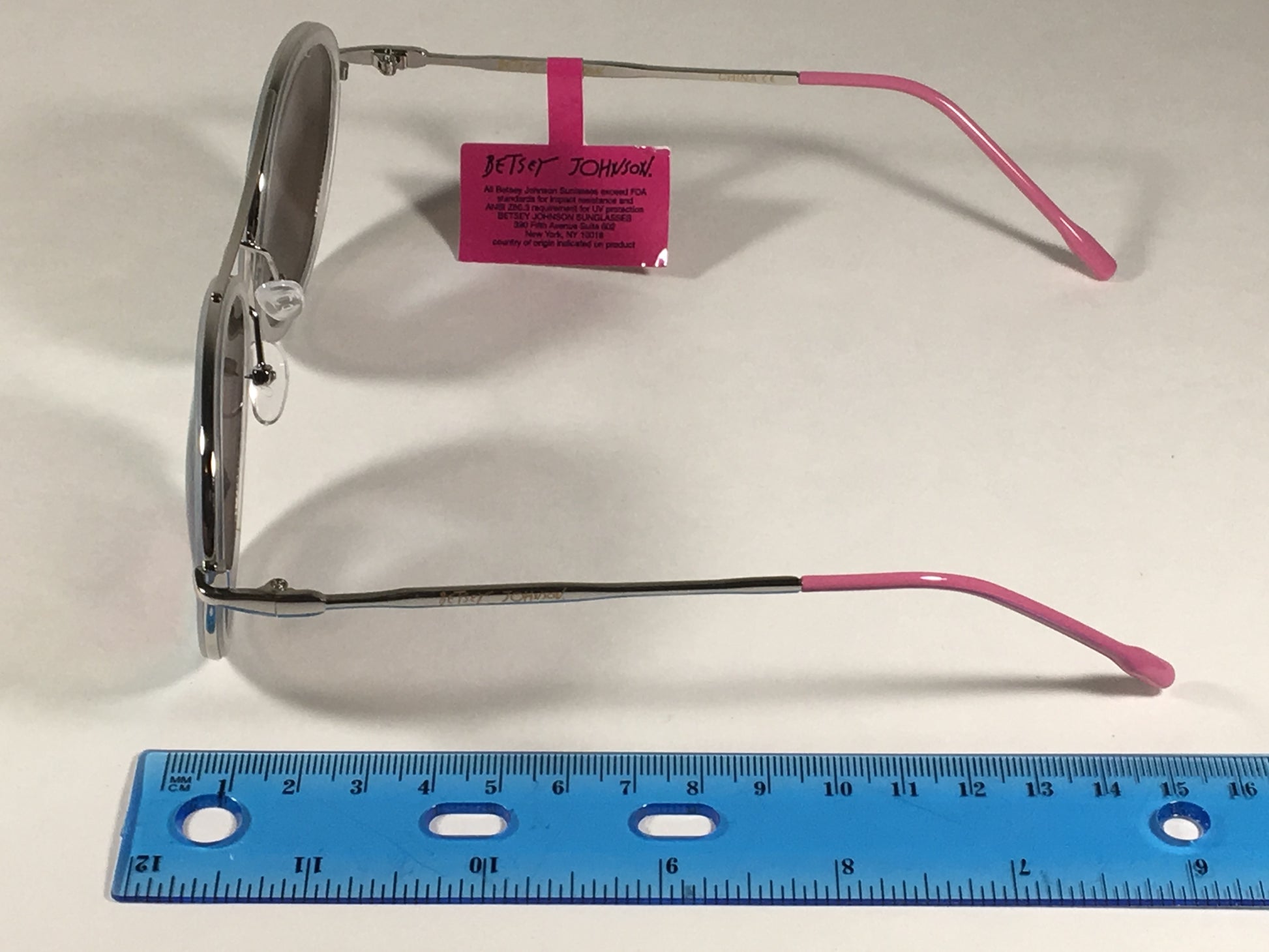 Betsey Johnson Bj875101 Round Womens Sunglasses Clear Silver Brow Bar Coral Mirror Lens - Sunglasses