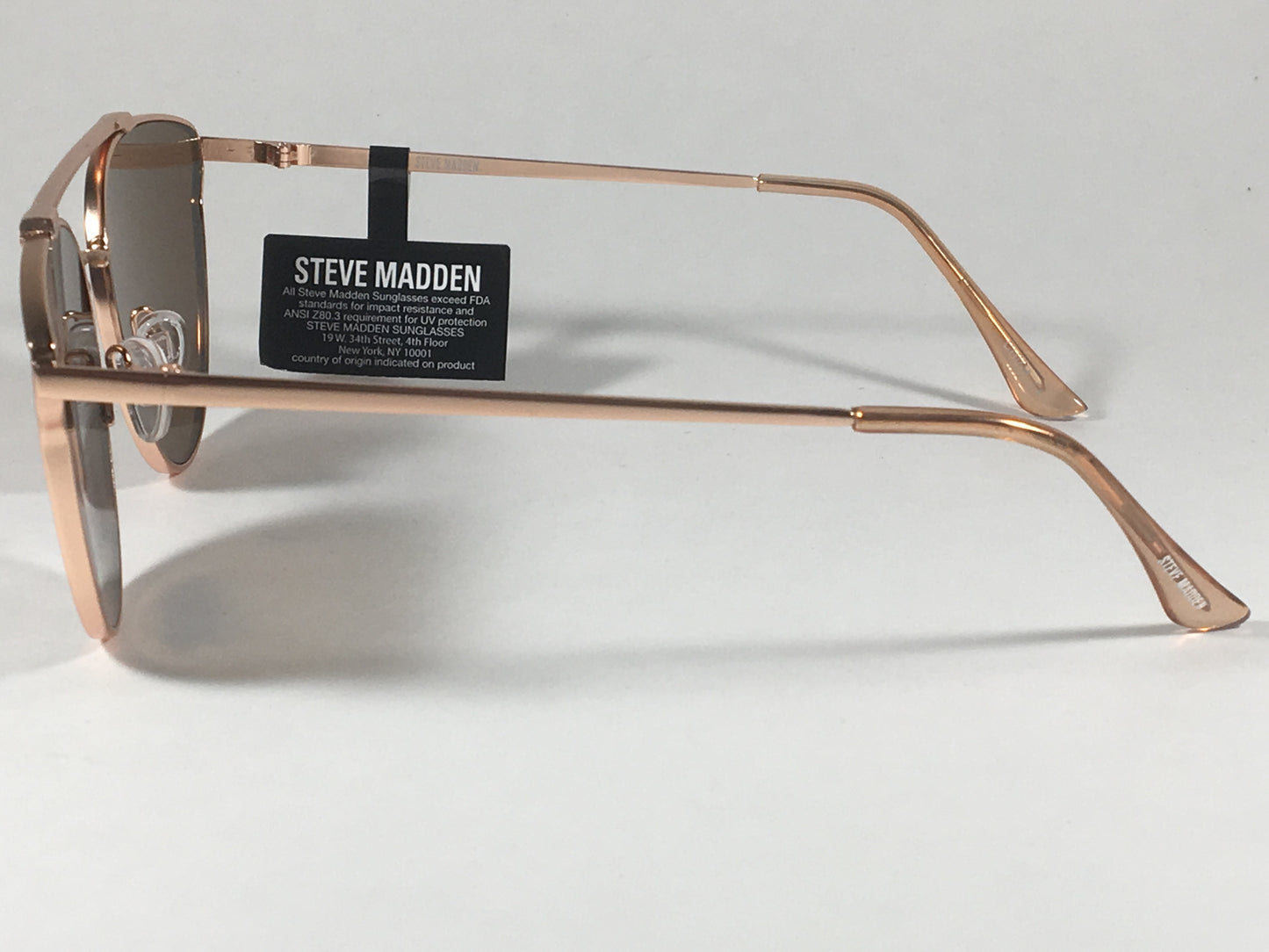 Steve Madden Cat Eye Sunglasses Brow Bar Rose Gold Metal Brown Lens Sm489102 Rsg - Sunglasses