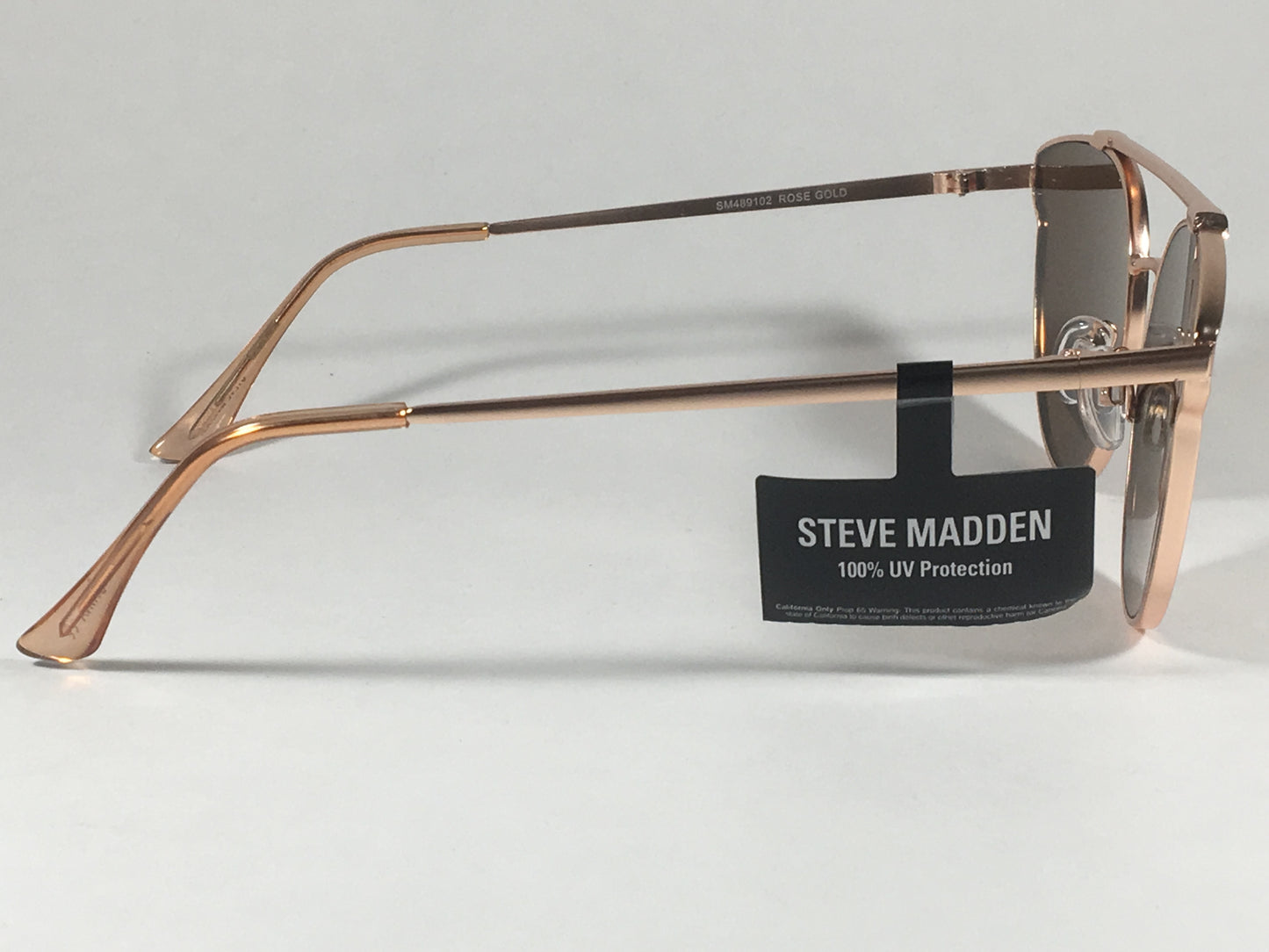 Steve Madden Cat Eye Sunglasses Brow Bar Rose Gold Metal Brown Lens Sm489102 Rsg - Sunglasses