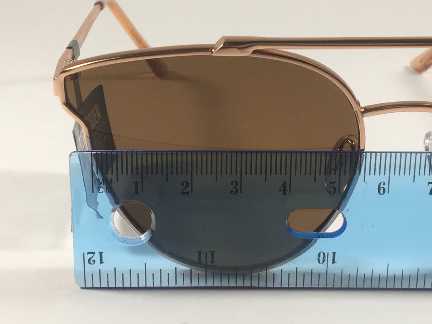 Steve Madden Cat Eye Sunglasses Brow Bar Rose Gold Metal Brown Lens Sm489102 Rsg - Sunglasses
