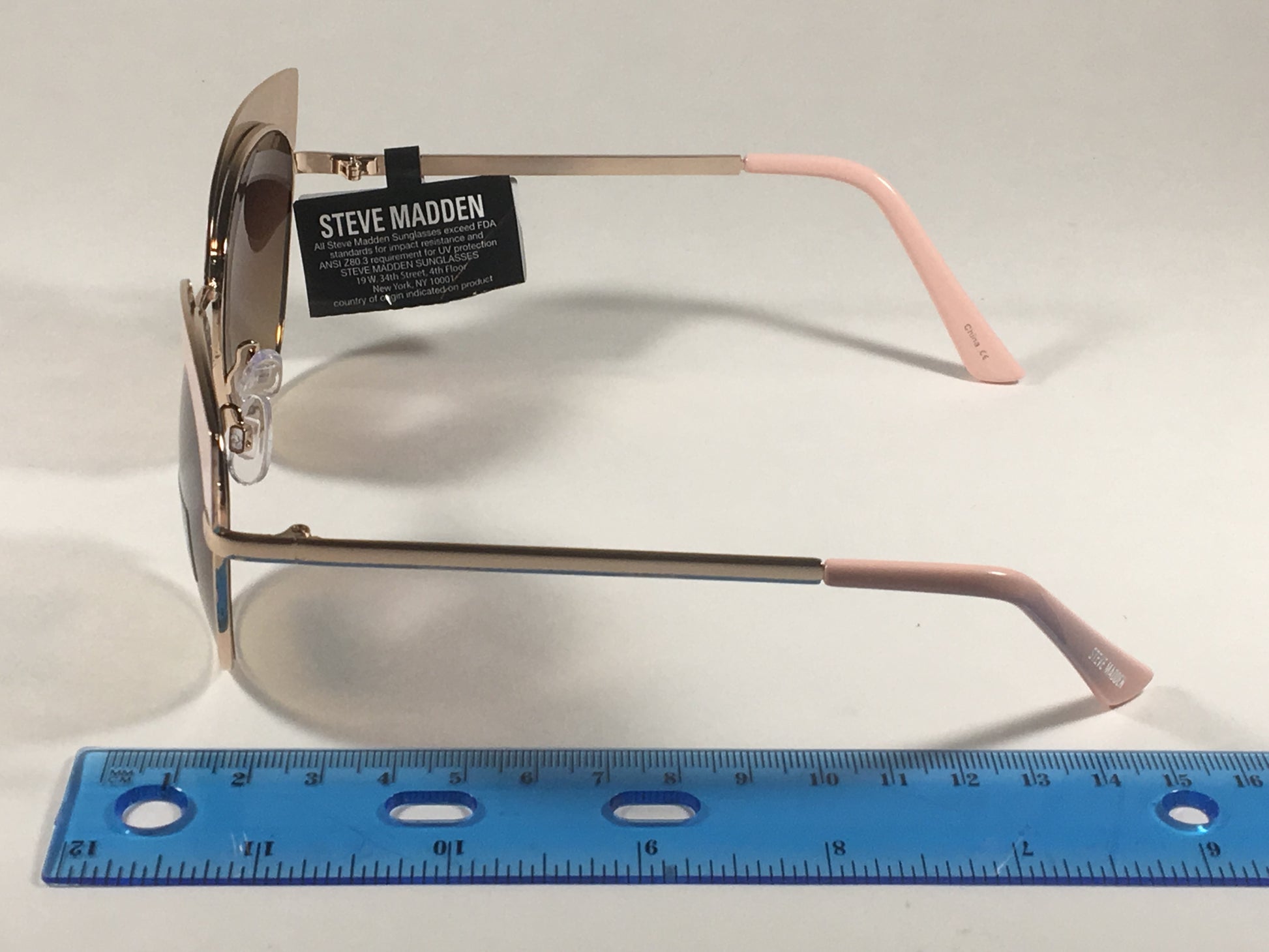Steve Madden Catty Soho Sunglasses Pink Gold Metal Brown Steve Madden Catty Soho Sunglasses Pink Gold Metal Brown