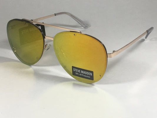 Steve Madden Rimless Aviator Pilot Sunglasses Gold Pink Orange Mirror Sm482106 Gldpn - Sunglasses