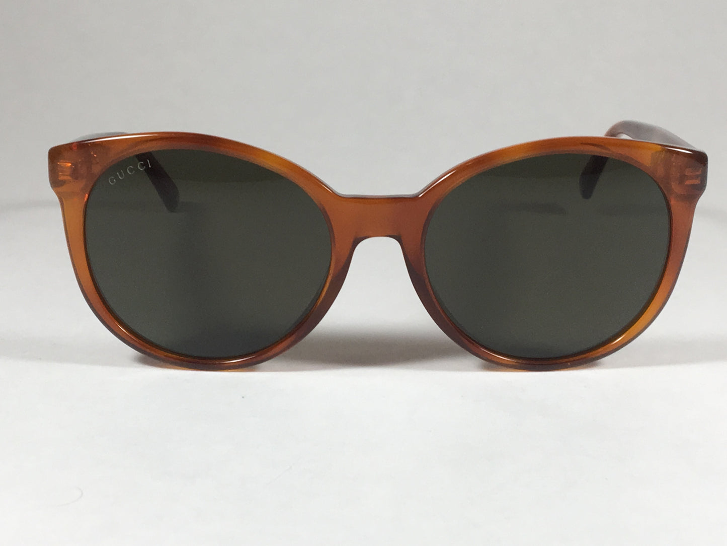 Gucci Round Sunglasses Orange Havana Frame Gray Green Lens Gg3820/s 0561E - Sunglasses