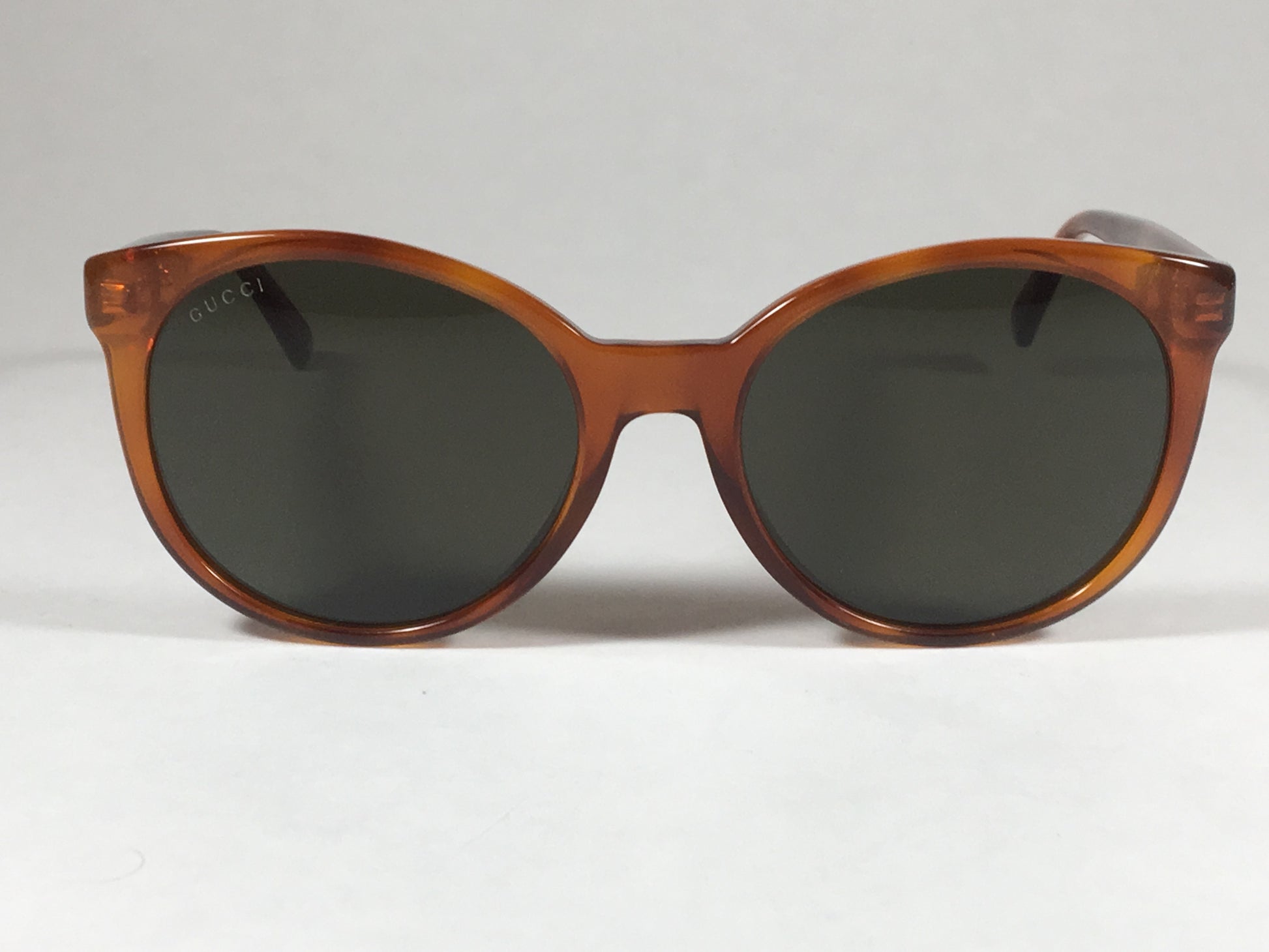 Gucci Round Sunglasses Orange Havana Frame Gray Green Lens Gg3820/s 0561E - Sunglasses