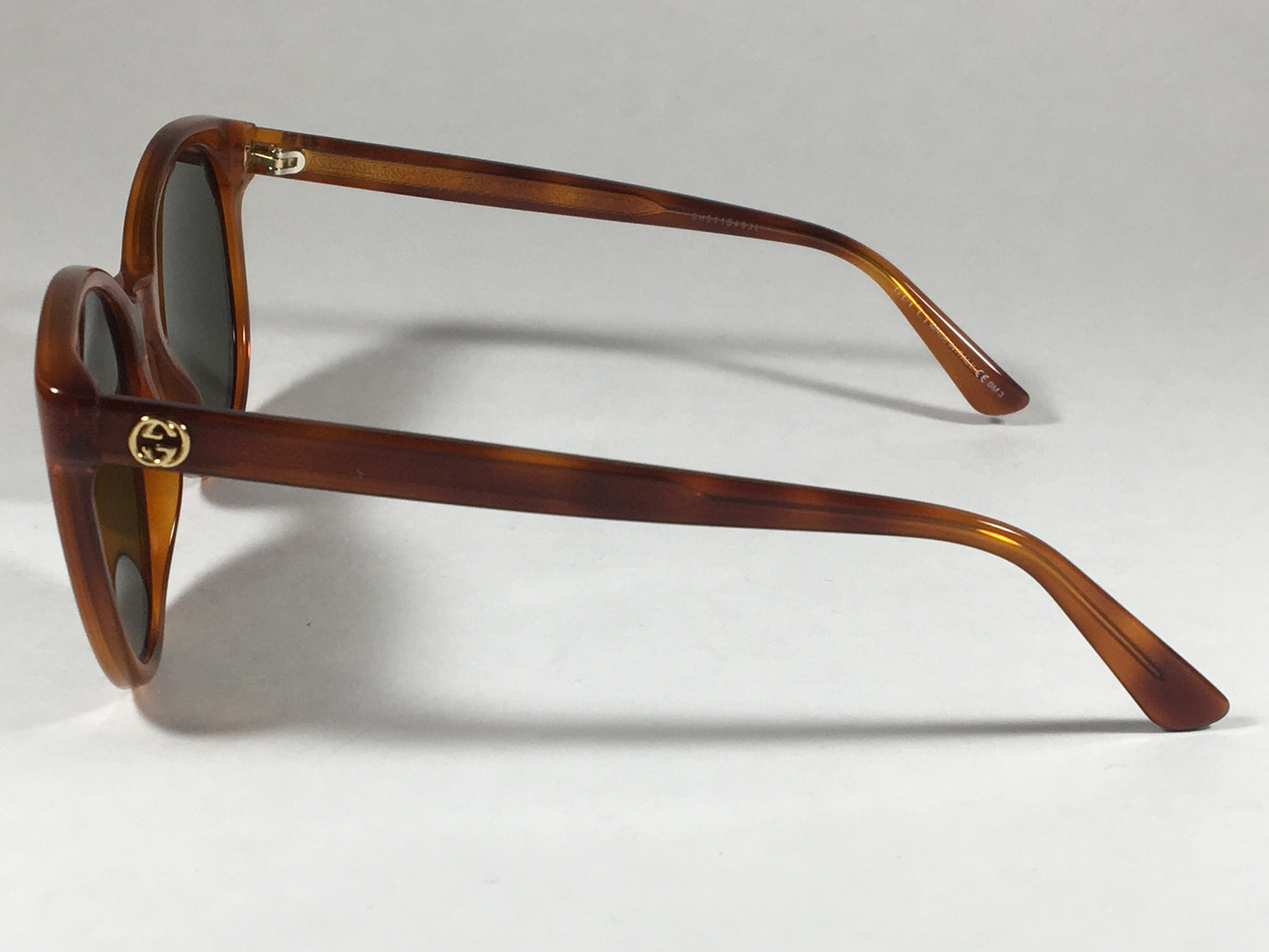 Gucci Round Sunglasses Orange Havana Frame Gray Green Lens Gg3820/s 0561E - Sunglasses