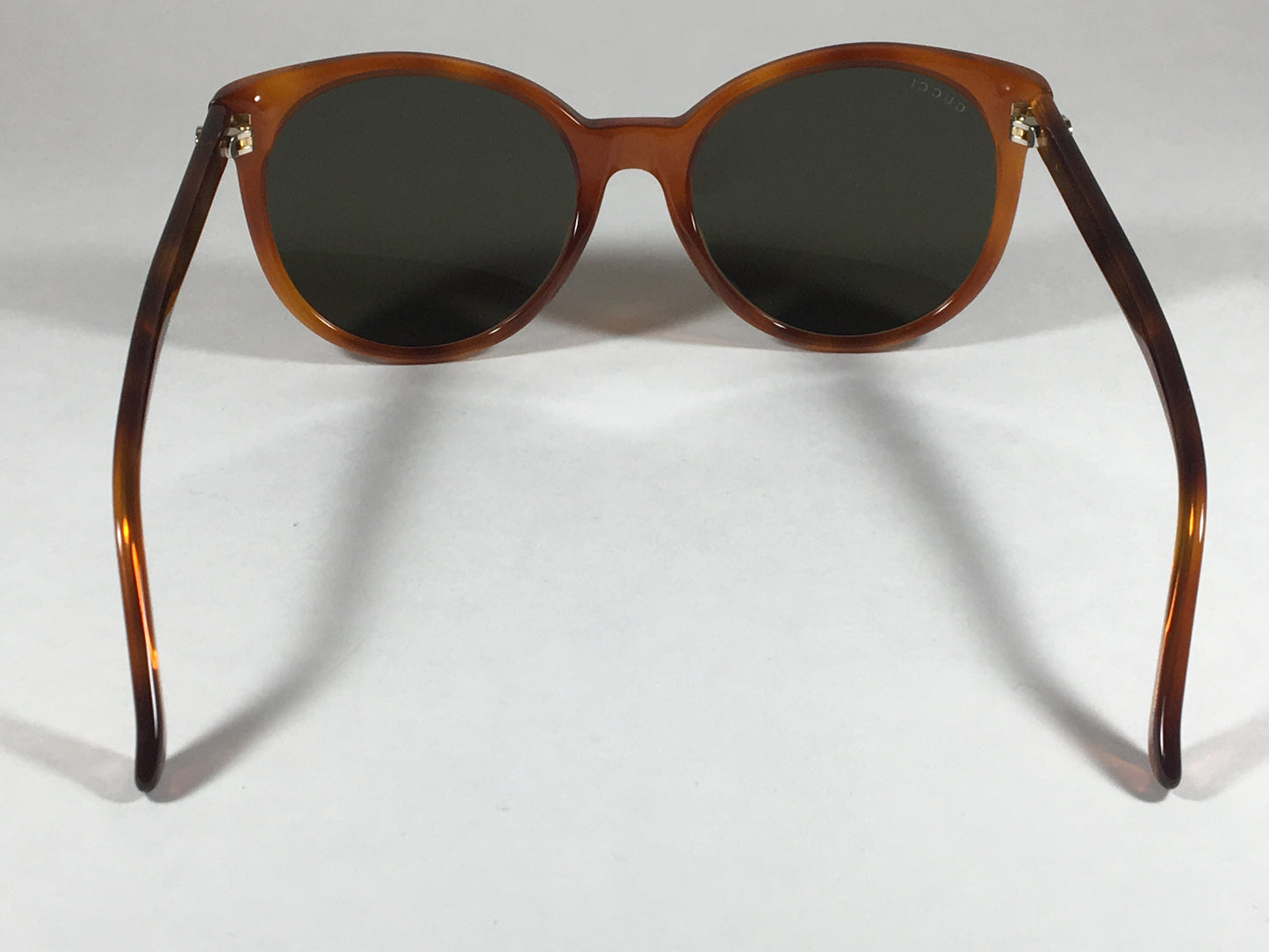 Gucci Round Sunglasses Orange Havana Frame Gray Green Lens Gg3820/s 0561E - Sunglasses