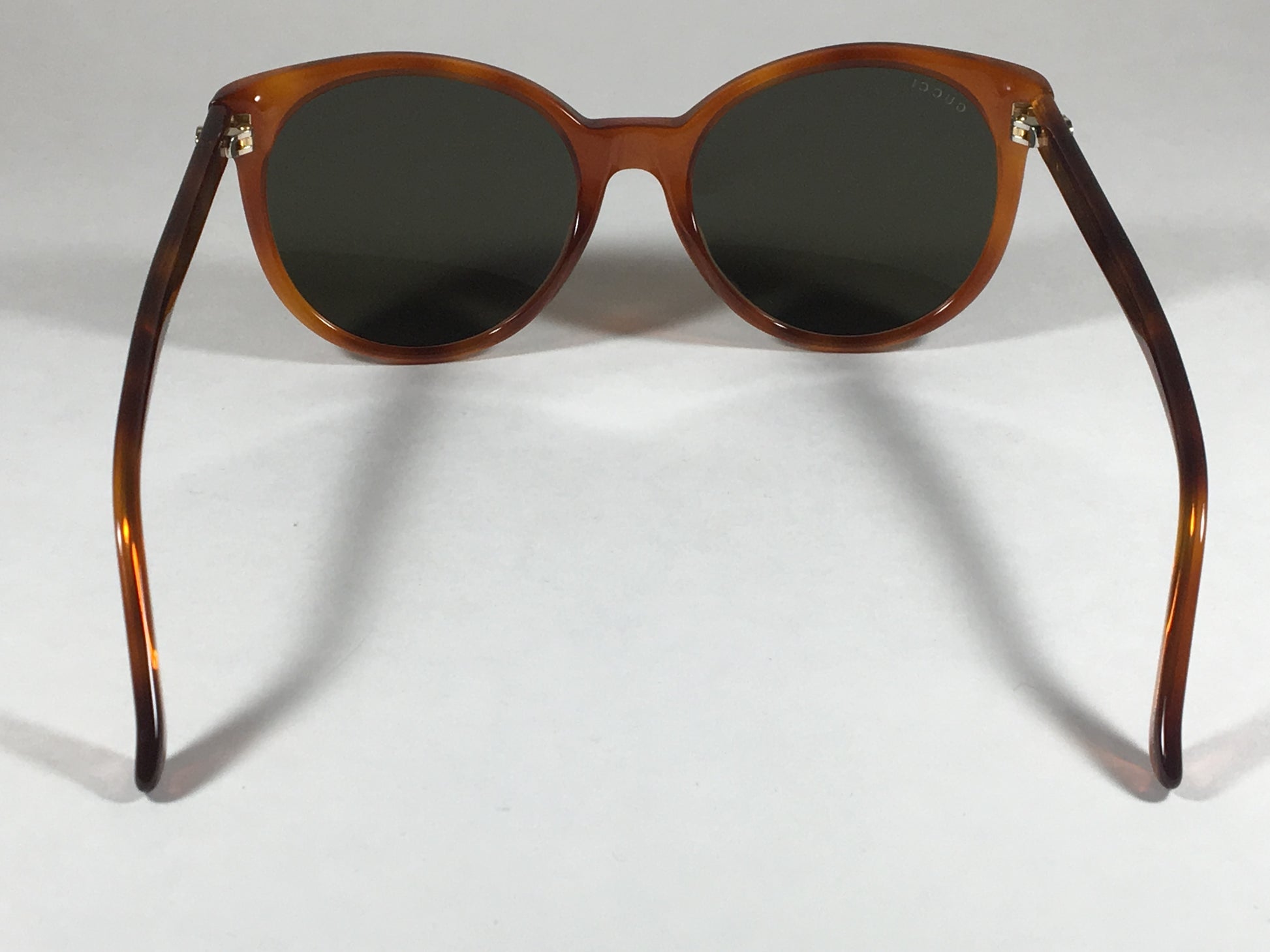 Gucci Round Sunglasses Orange Havana Frame Gray Green Lens Gg3820/s 0561E - Sunglasses
