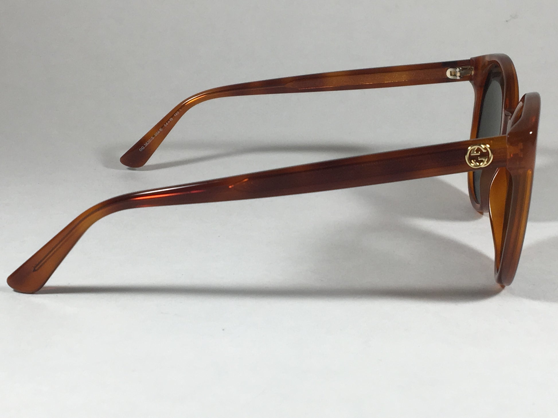 Gucci Round Sunglasses Orange Havana Frame Gray Green Lens Gg3820/s 0561E - Sunglasses