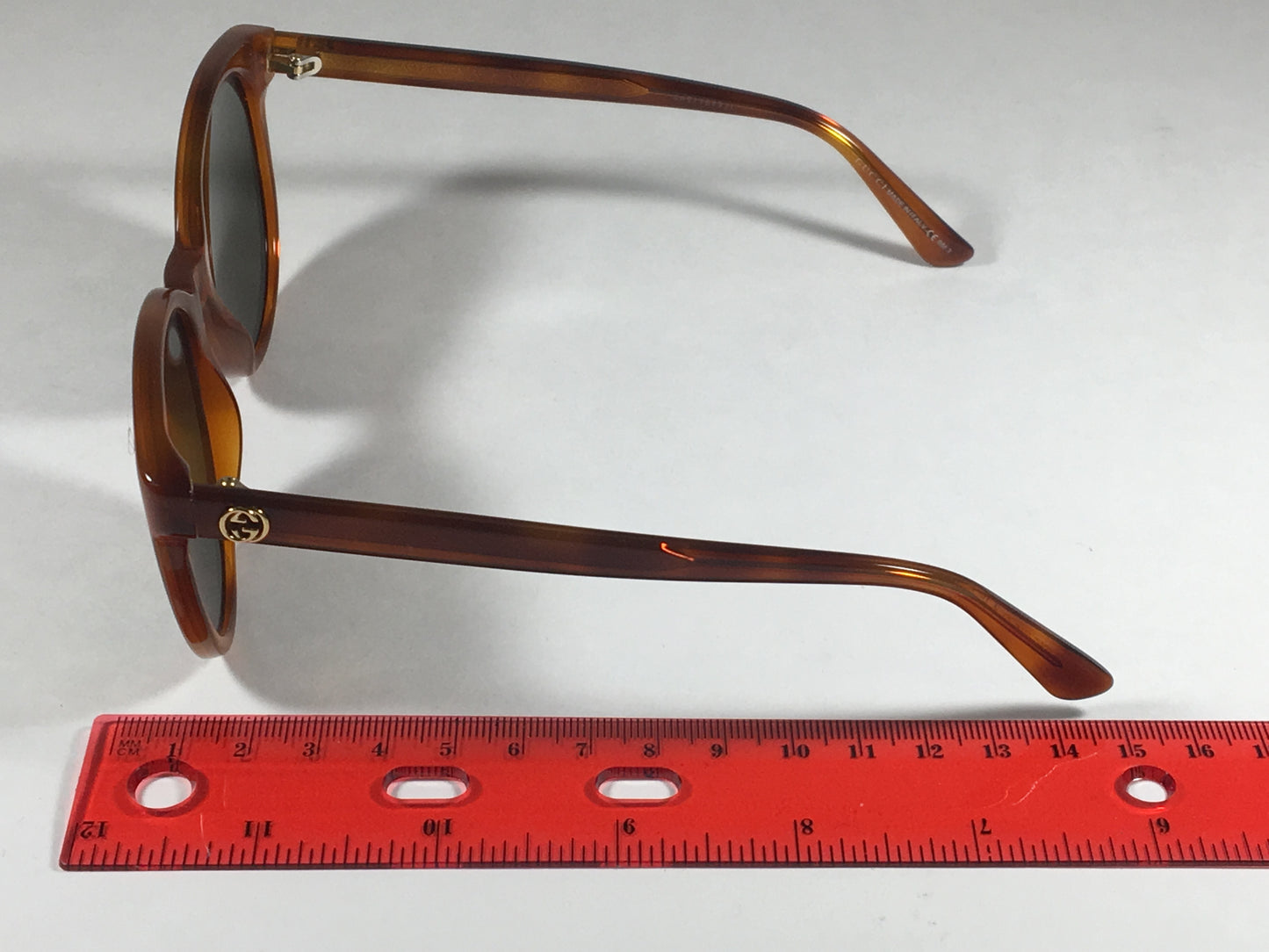 Gucci Round Sunglasses Orange Havana Frame Gray Green Lens Gg3820/s 0561E - Sunglasses