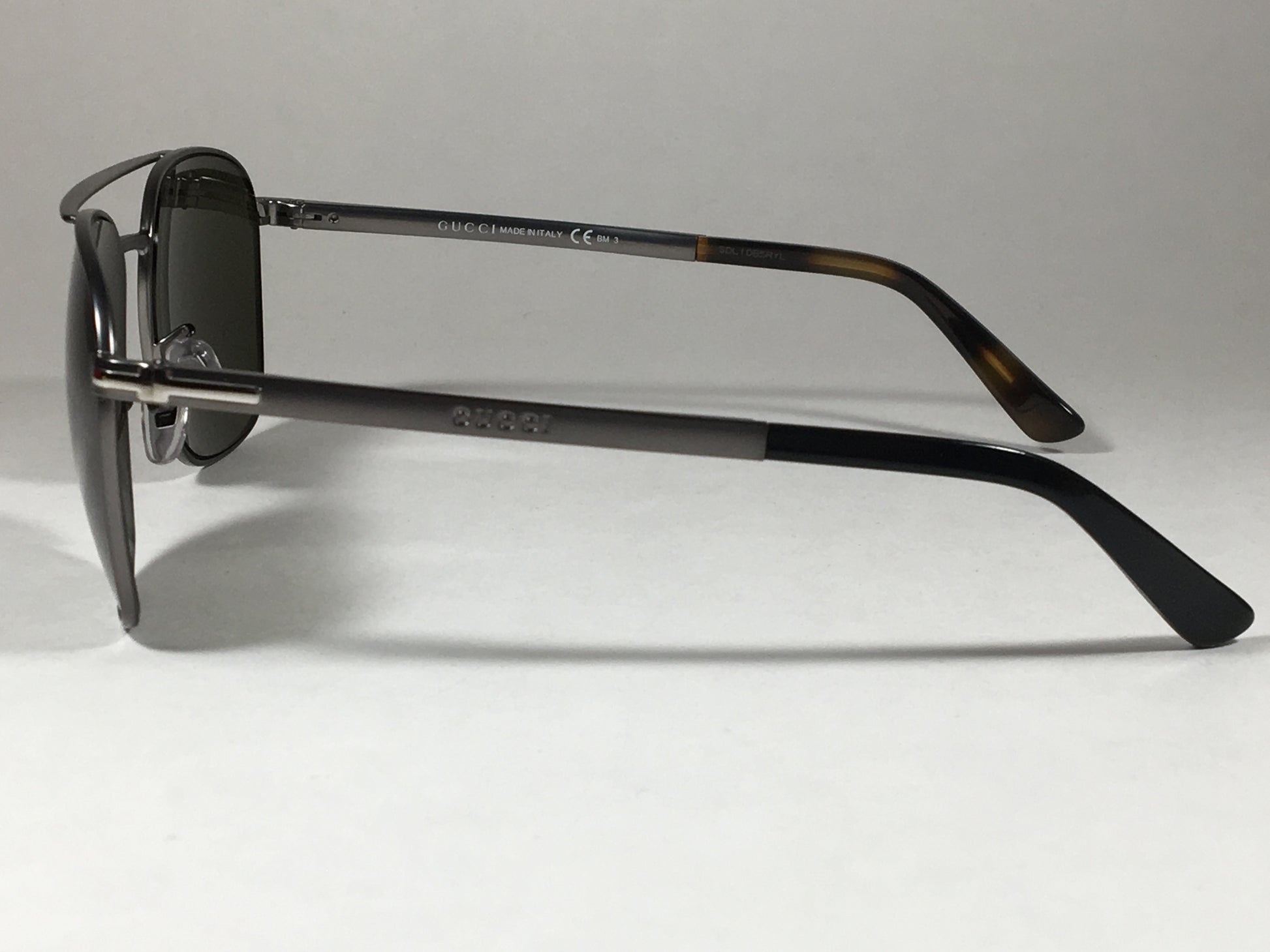 Gucci Aviator Pilot Sunglasses Dark Ruthenium Gunmetal Gray Tortoise Green Lens Gg2270/f/s Vsv1E - Sunglasses