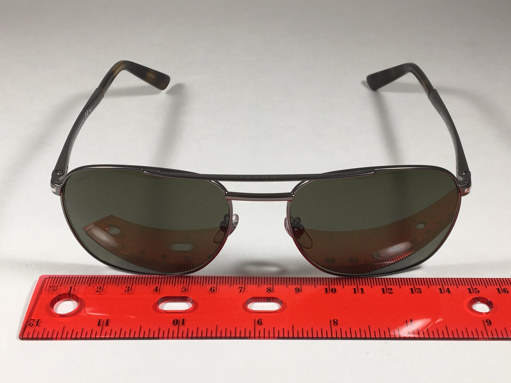 Gucci Aviator Pilot Sunglasses Dark Ruthenium Gunmetal Gray Tortoise Green Lens Gg2270/f/s Vsv1E - Sunglasses