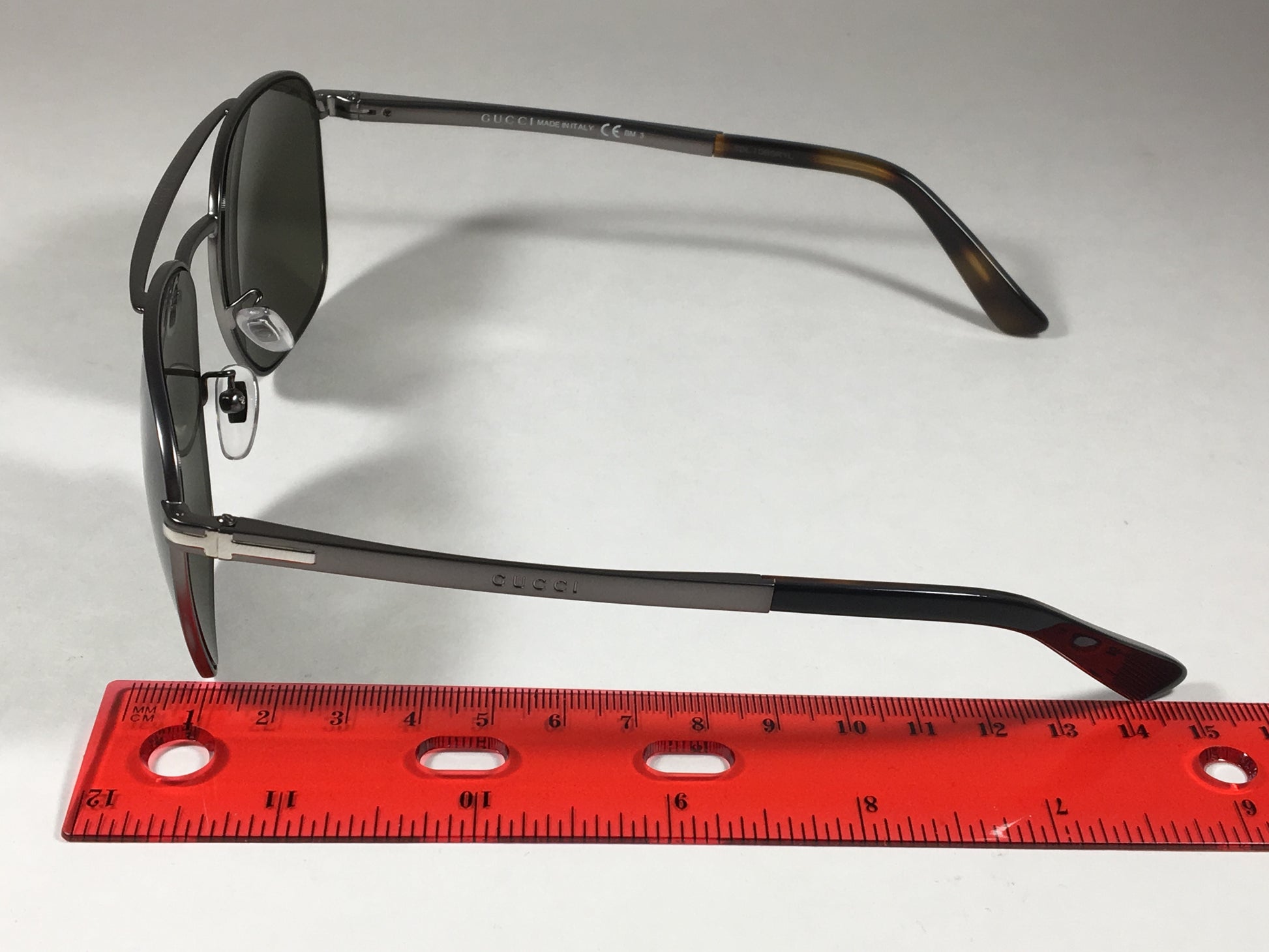 Gucci Aviator Pilot Sunglasses Dark Ruthenium Gunmetal Gray Tortoise Green Lens Gg2270/f/s Vsv1E - Sunglasses