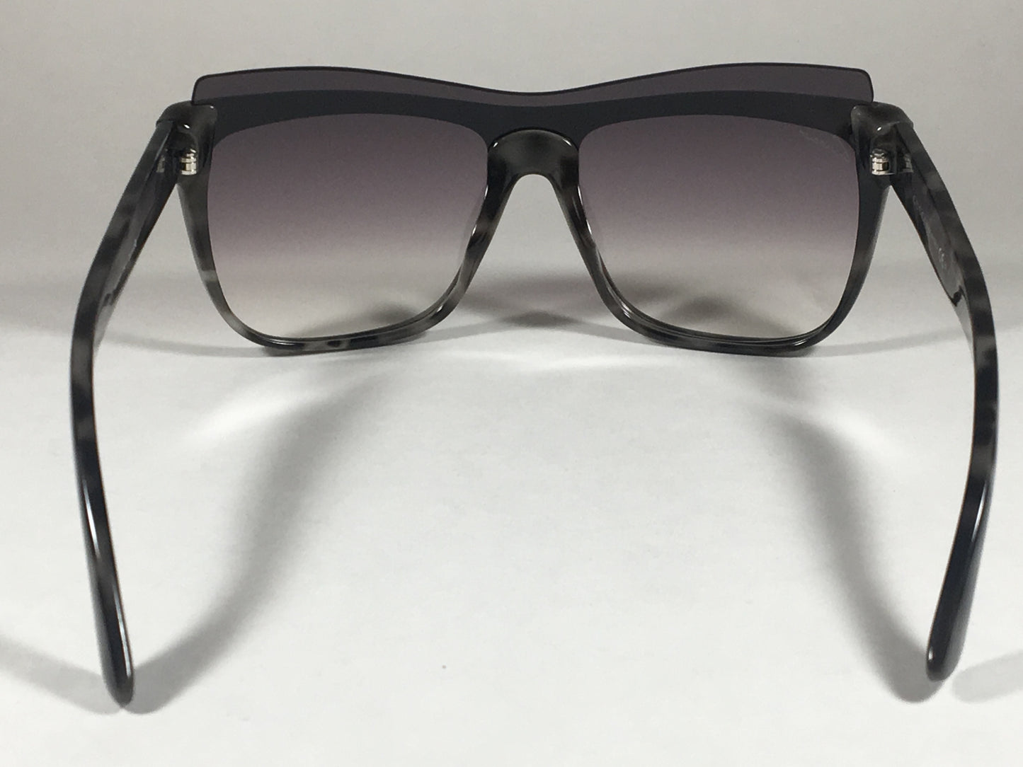 Gucci Shield Brow Sunglasses White Havana Frame Gray Gradient Lens GG3782/S M02QP - Sunglasses