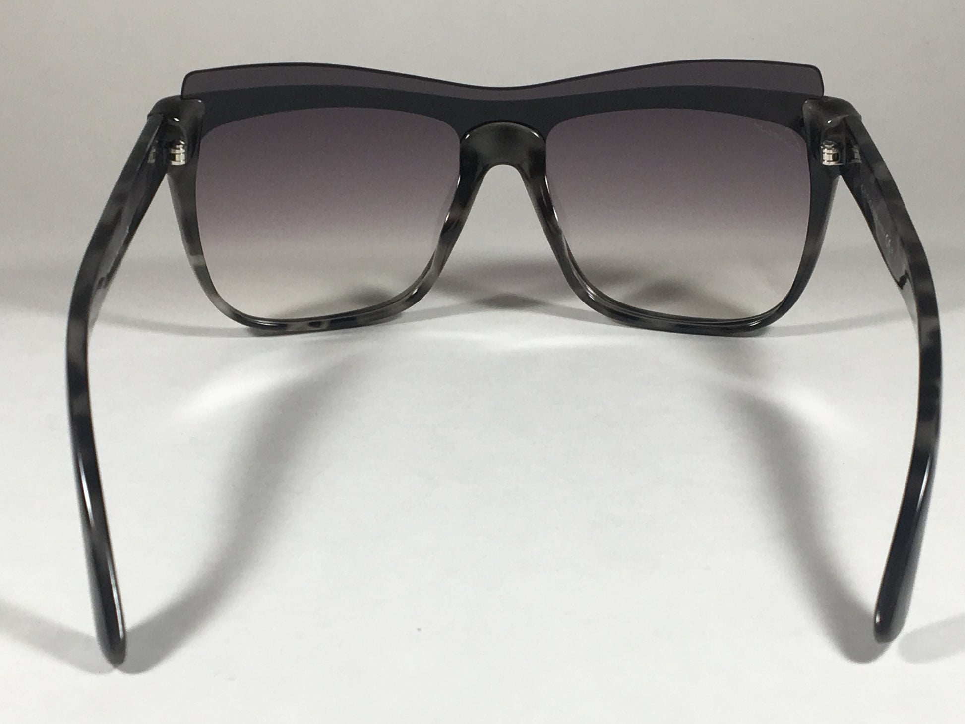 Gucci Shield Brow Sunglasses White Havana Frame Gray Gradient Lens GG3782/S M02QP - Sunglasses