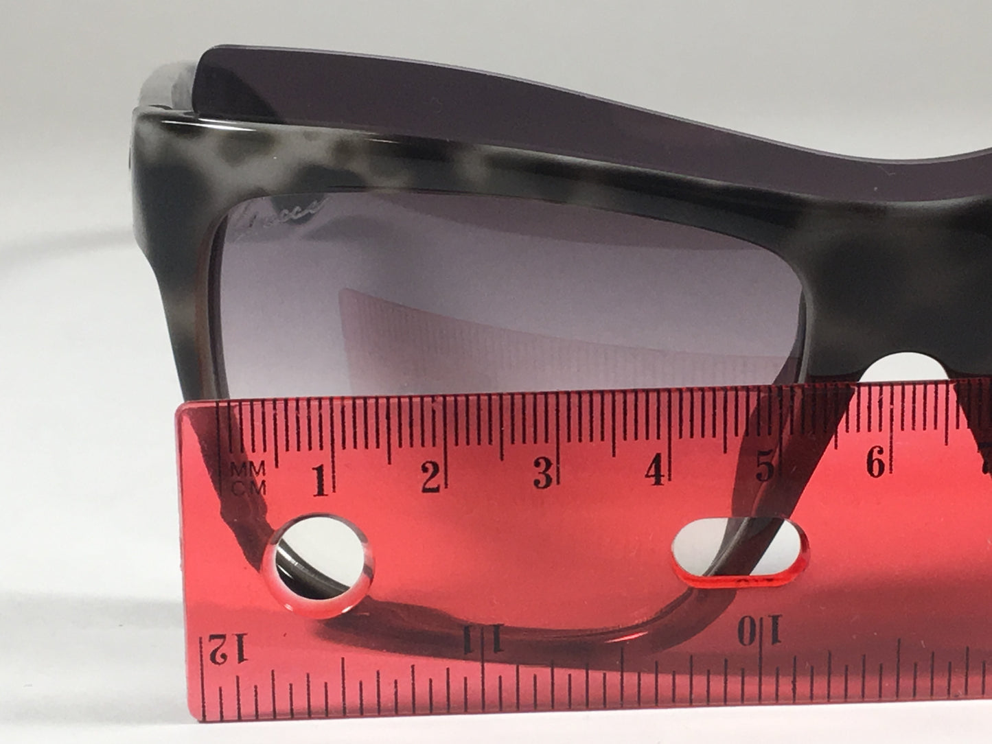 Gucci Shield Brow Sunglasses White Havana Frame Gray Gradient Lens GG3782/S M02QP - Sunglasses