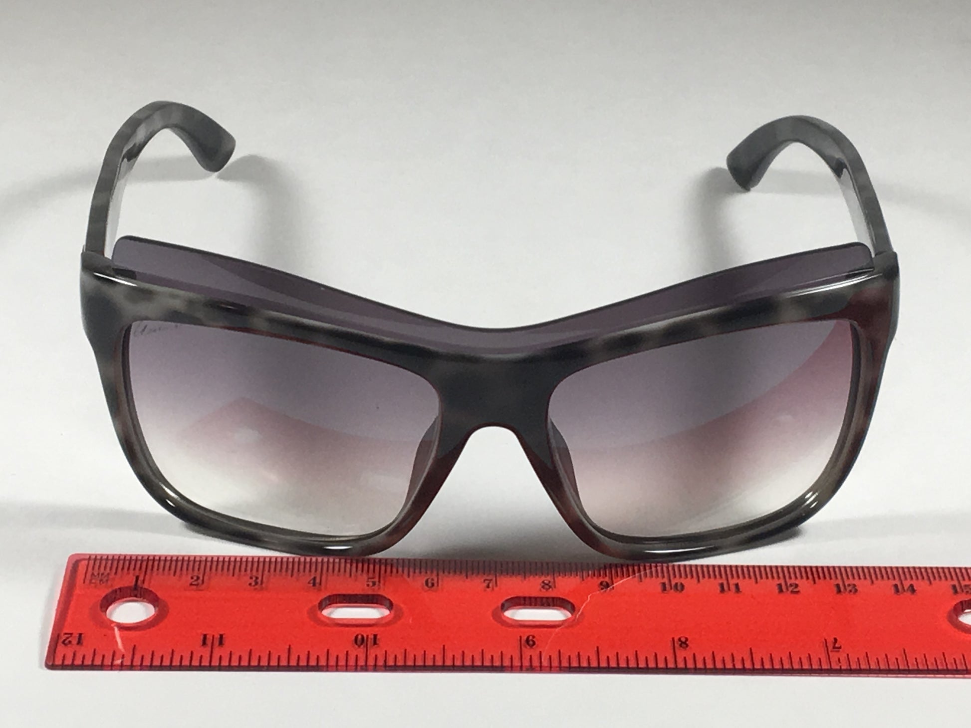 Gucci Shield Brow Sunglasses White Havana Frame Gray Gradient Lens GG3782/S M02QP - Sunglasses