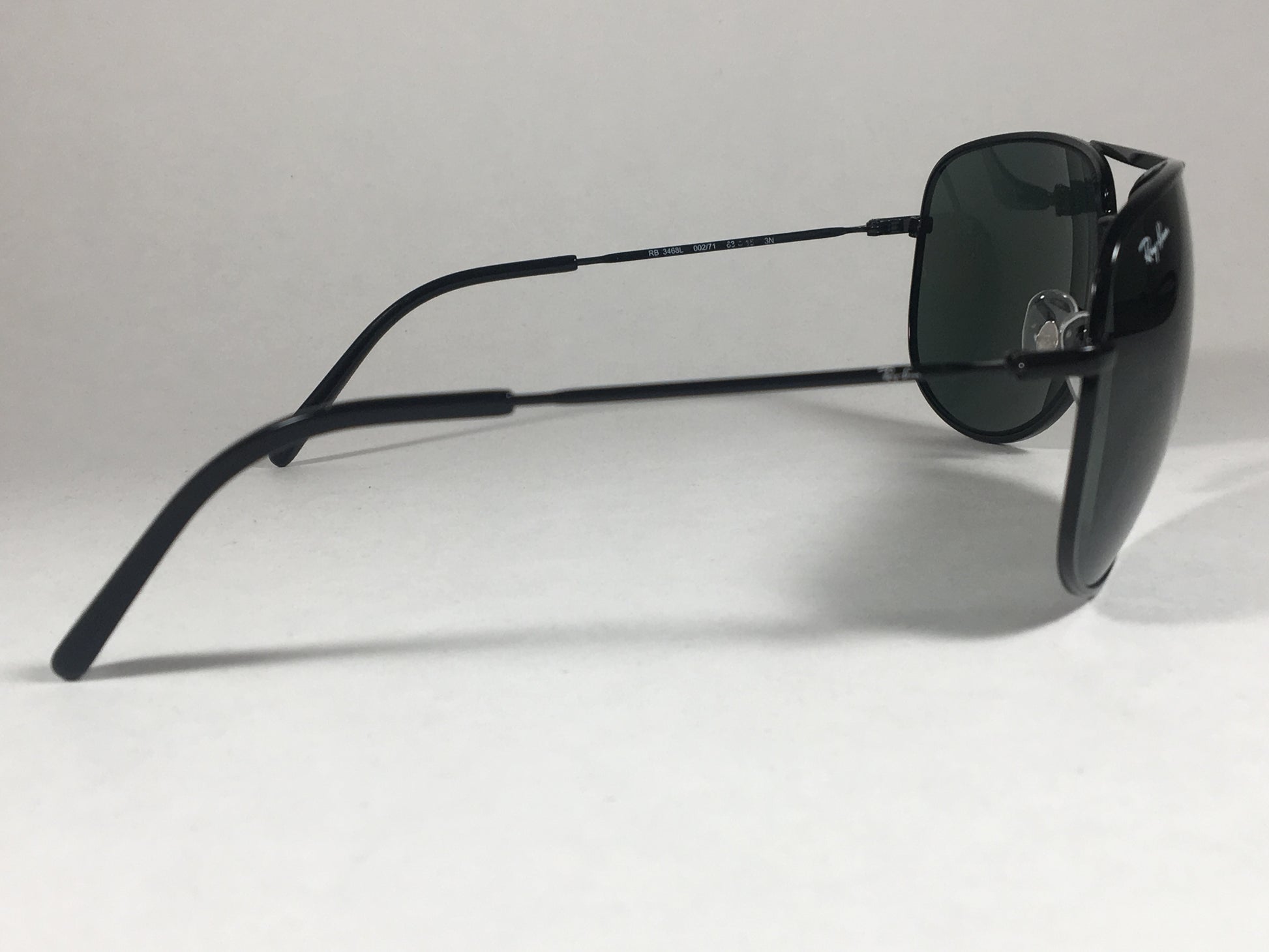 Ray-Ban Aviator Pilot Sunglasses Rb3468L 002/71 Black Metal Frame Green Large Lens 63Mm - Sunglasses