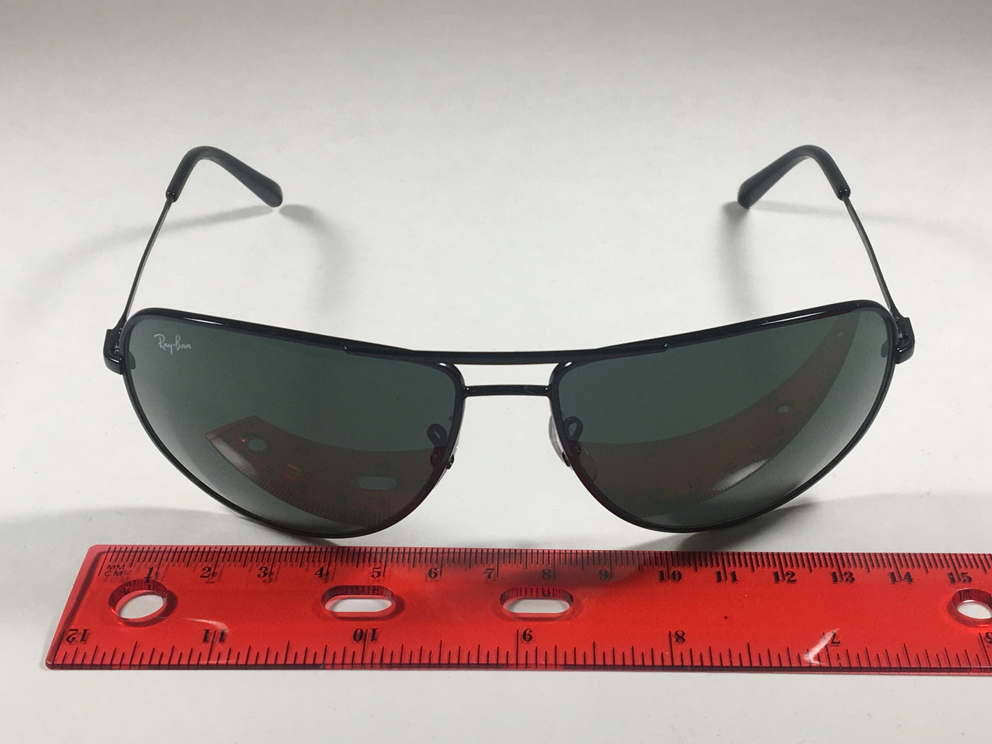 Ray-Ban Aviator Pilot Sunglasses Rb3468L 002/71 Black Metal Frame Green Large Lens 63Mm - Sunglasses
