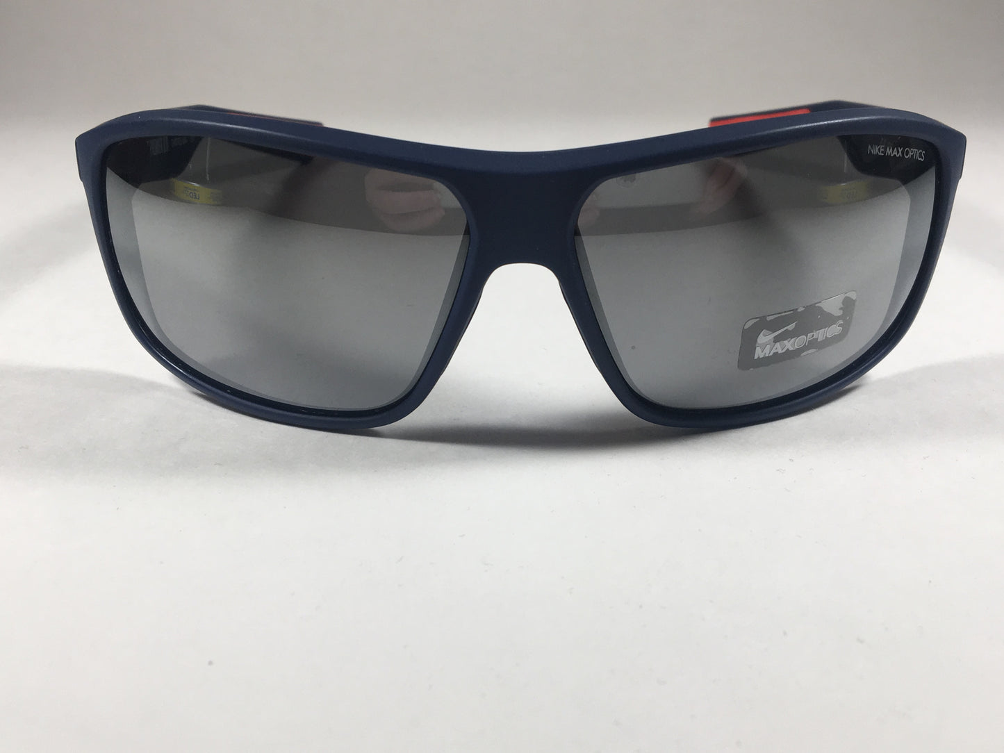 Nike Premier 8.0 Wrap Sunglasses Ev0792 Mens Dark Blue Gray Mirror Flash Lens - Sunglasses