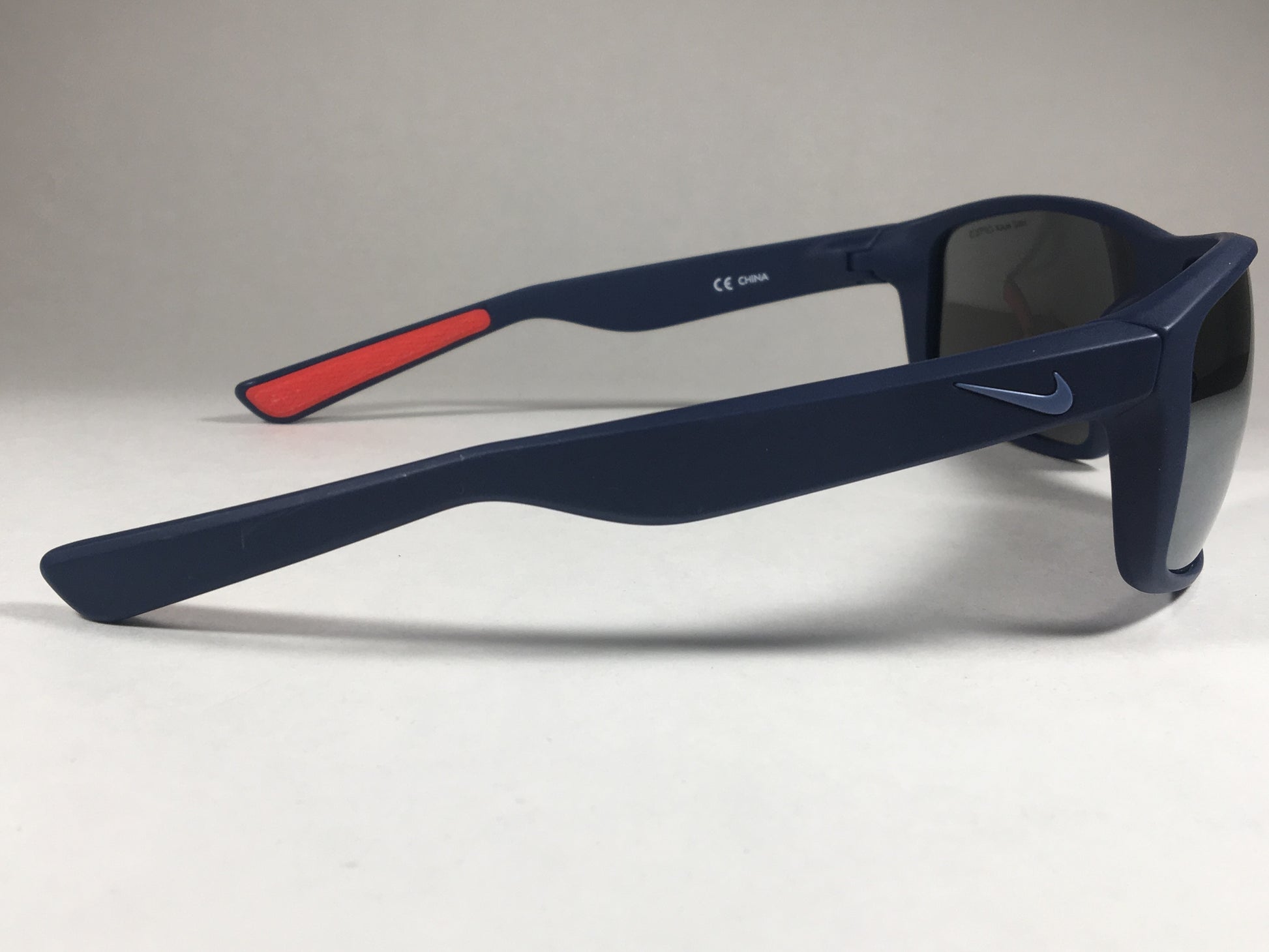 Nike Premier 8.0 Wrap Sunglasses Ev0792 Mens Dark Blue Gray Mirror Flash Lens - Sunglasses