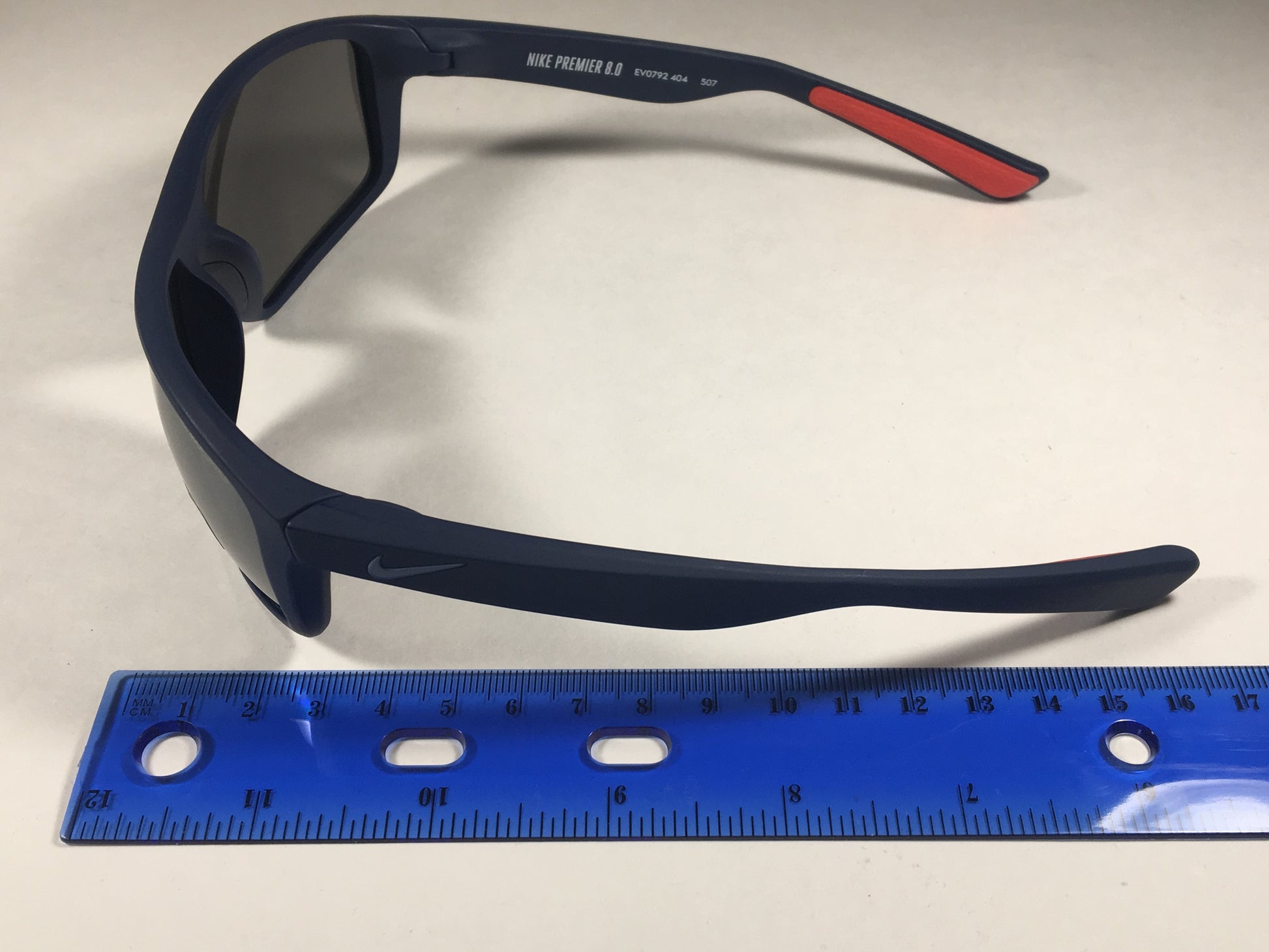 Nike Premier 8.0 Wrap Sunglasses Ev0792 Mens Dark Blue Gray Mirror Flash Lens - Sunglasses
