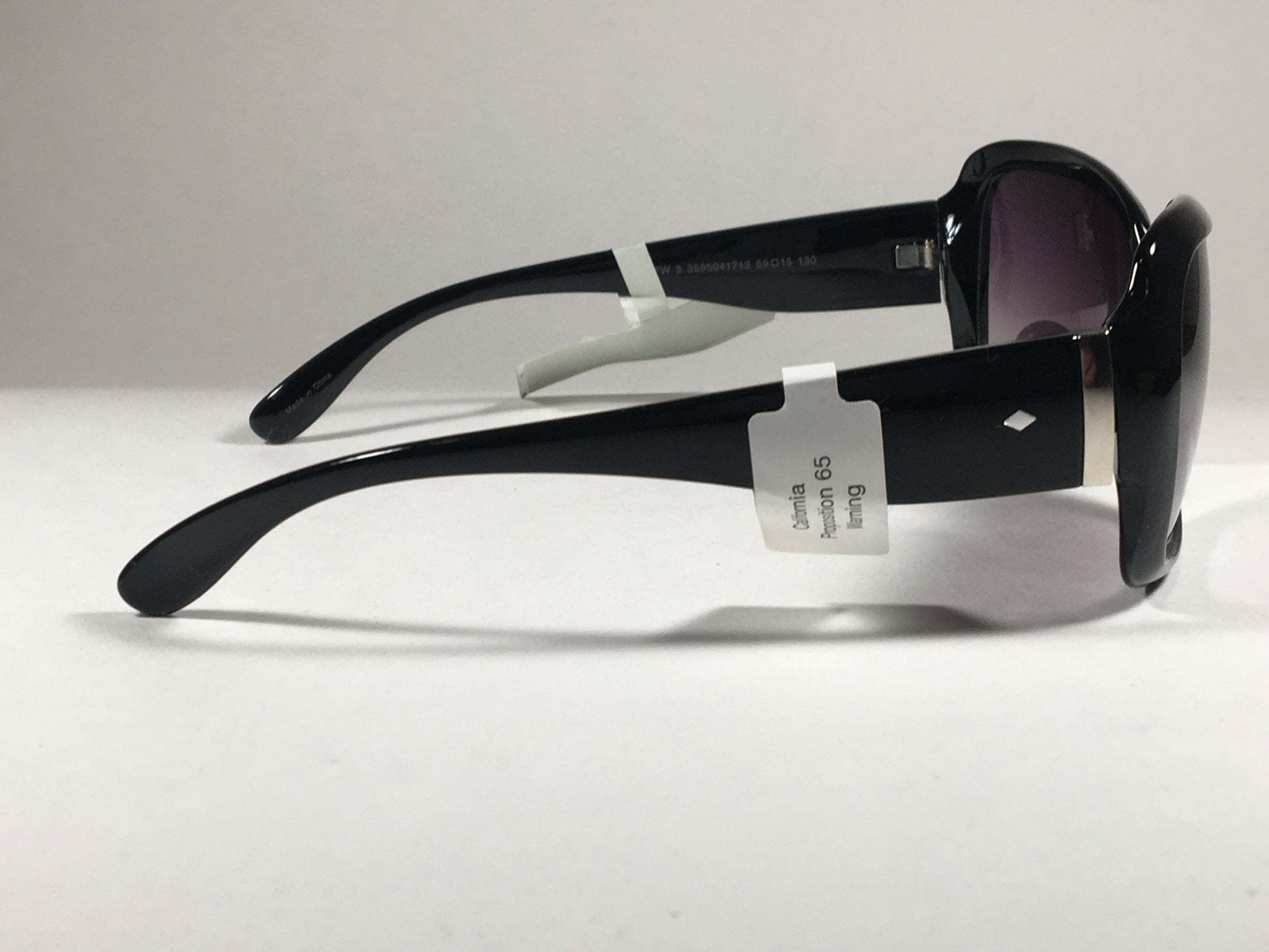 Fossil Oval Wrap Sunglasses Womens Fw2 Black Frame Purple Gray Gradient Lens - Sunglasses