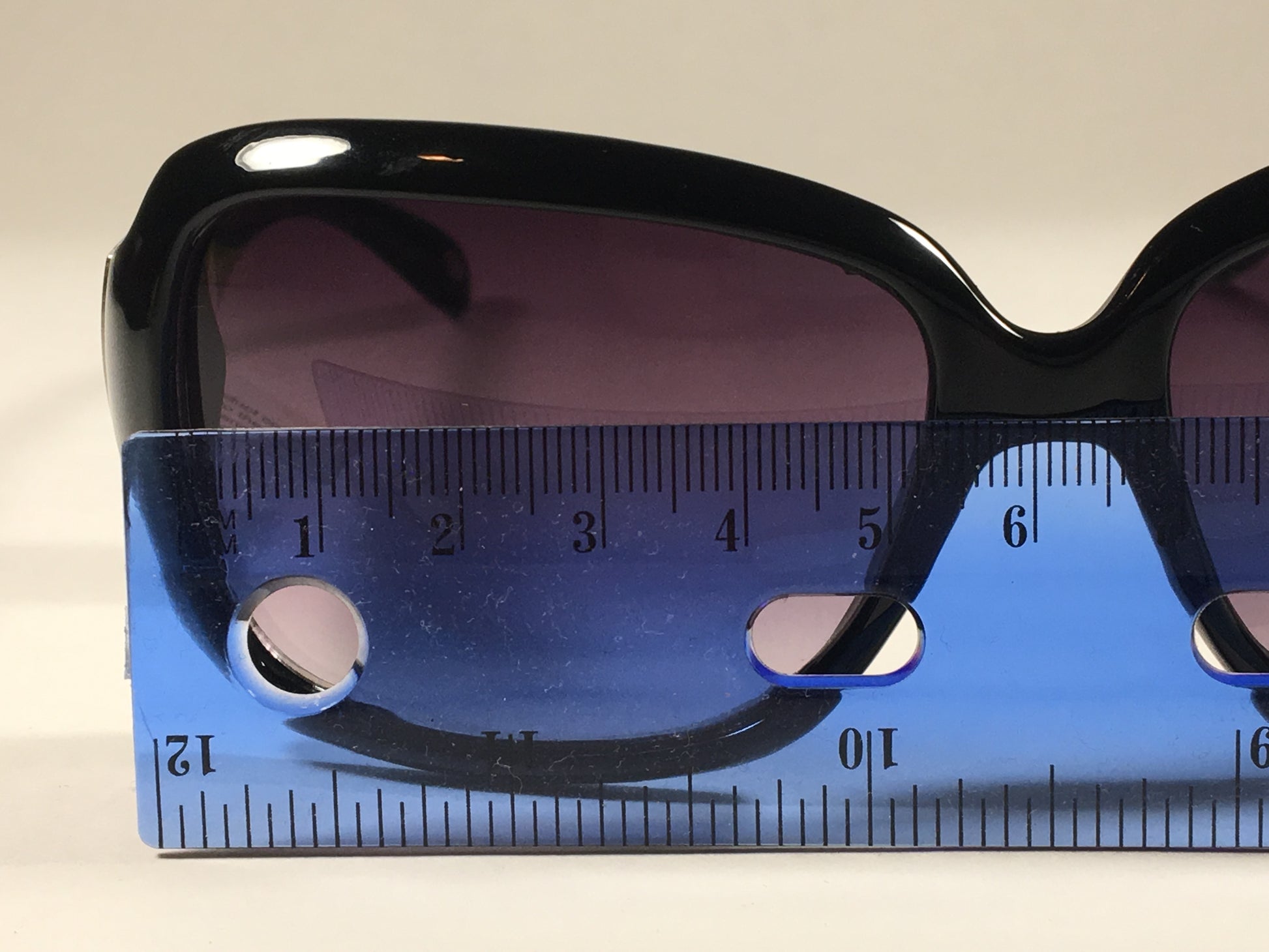 Fossil Oval Wrap Sunglasses Womens Fw2 Black Frame Purple Gray Gradient Lens - Sunglasses