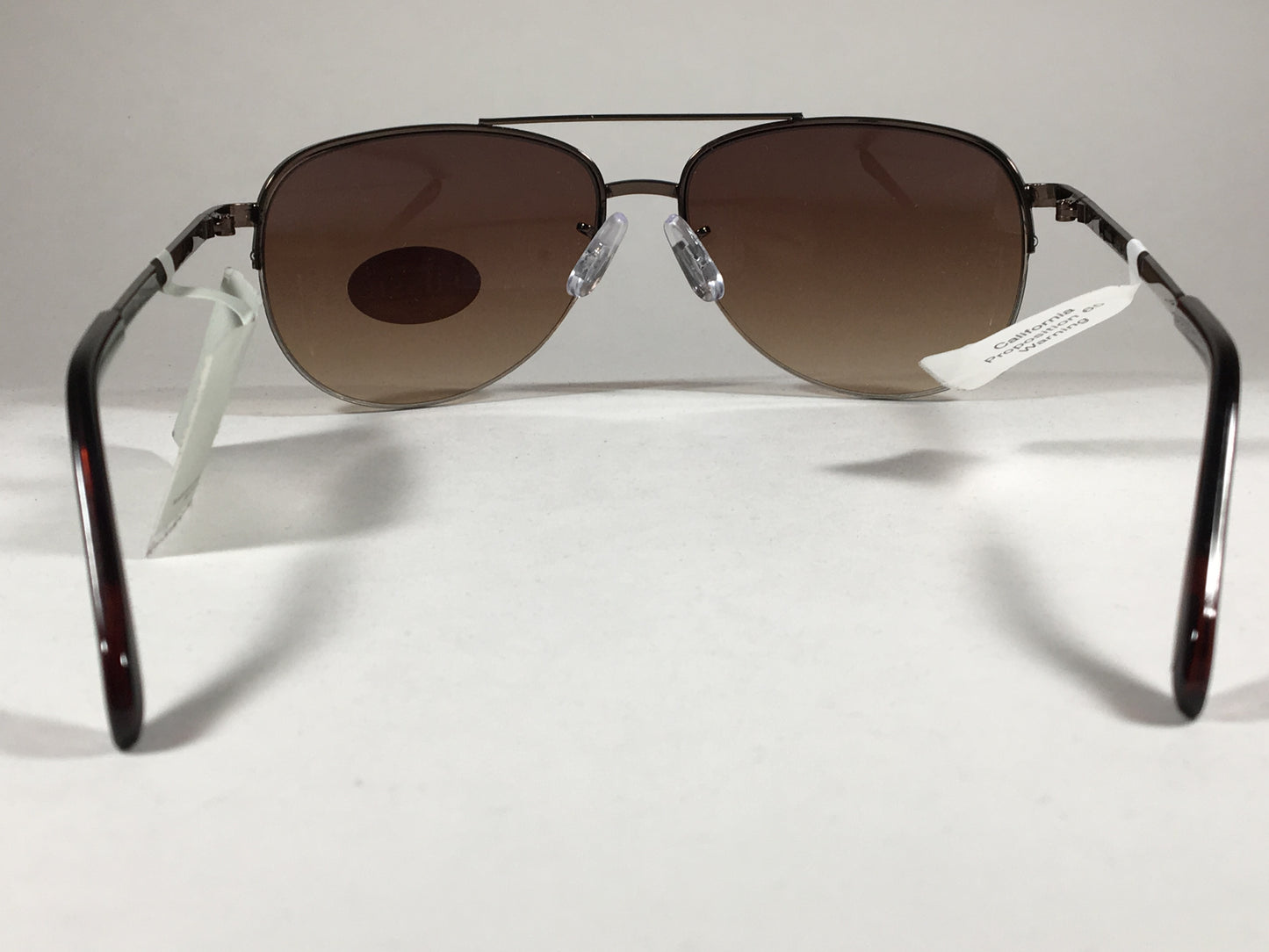 Fossil Aviator Sunglasses Semi Rim Metal Brown Frame Gradient Lens FW5 - Sunglasses