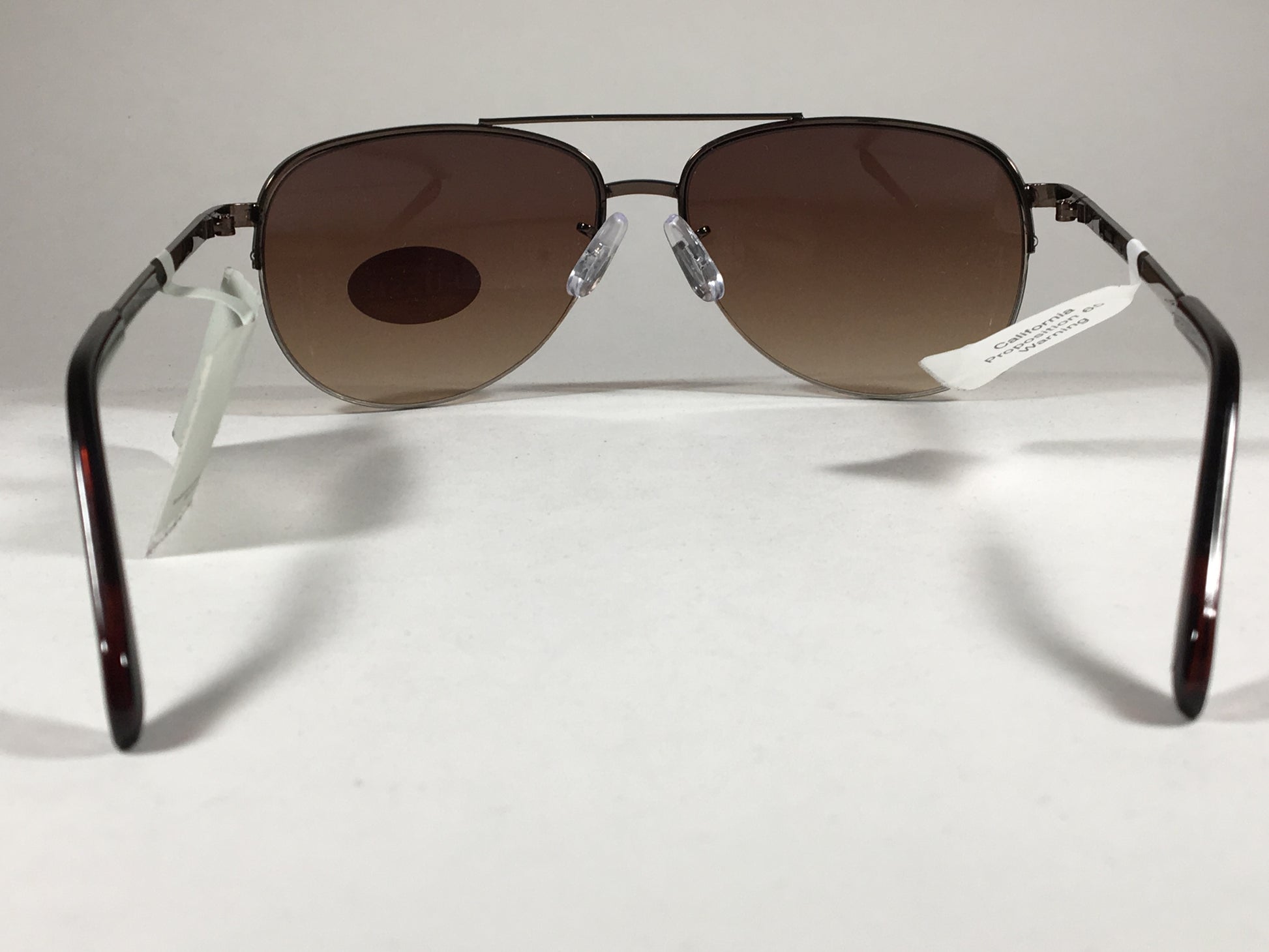 Fossil Aviator Sunglasses Semi Rim Metal Brown Frame Gradient Lens FW5 - Sunglasses