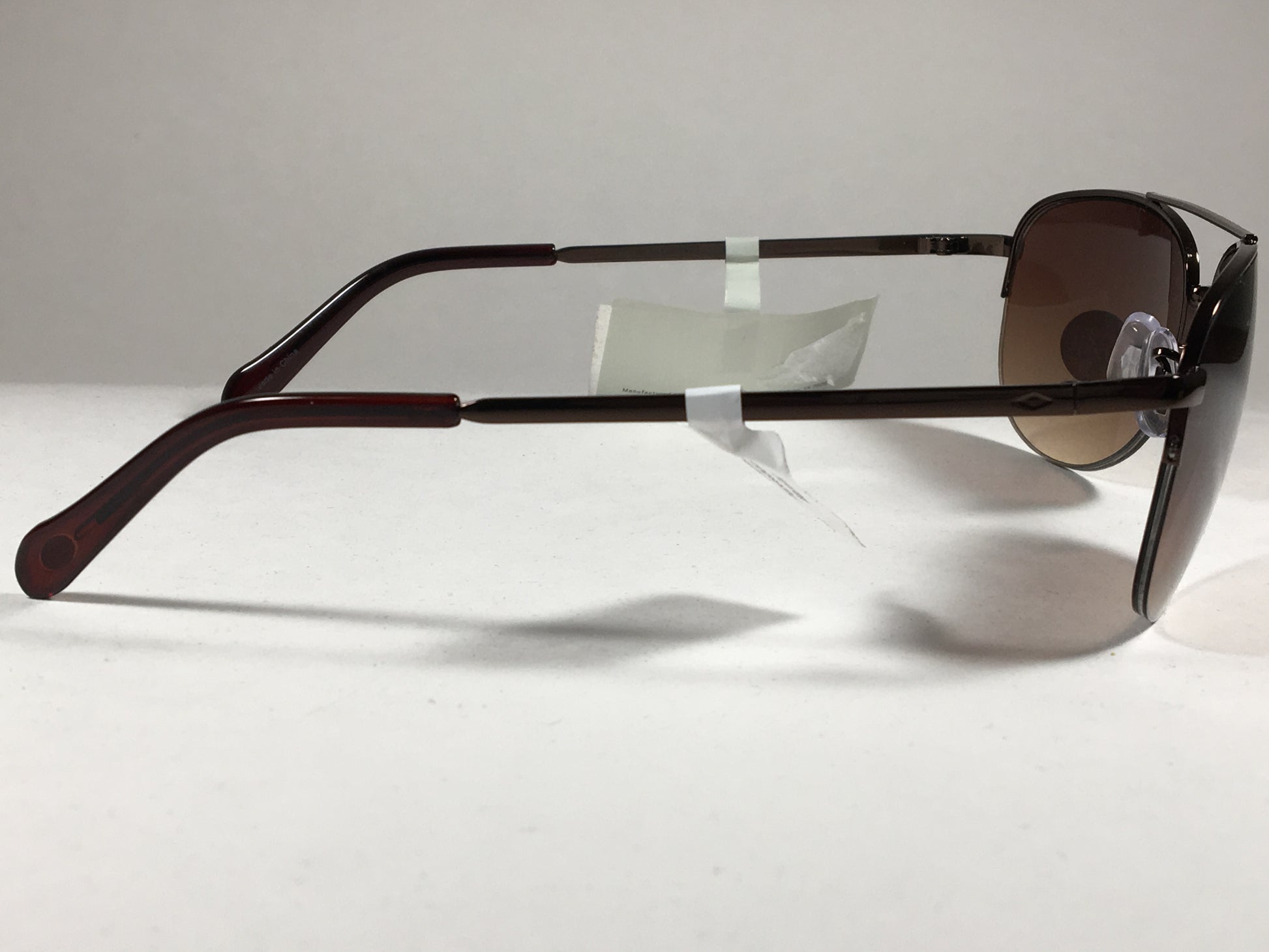 Fossil Aviator Sunglasses Semi Rim Metal Brown Frame Gradient Lens FW5 - Sunglasses