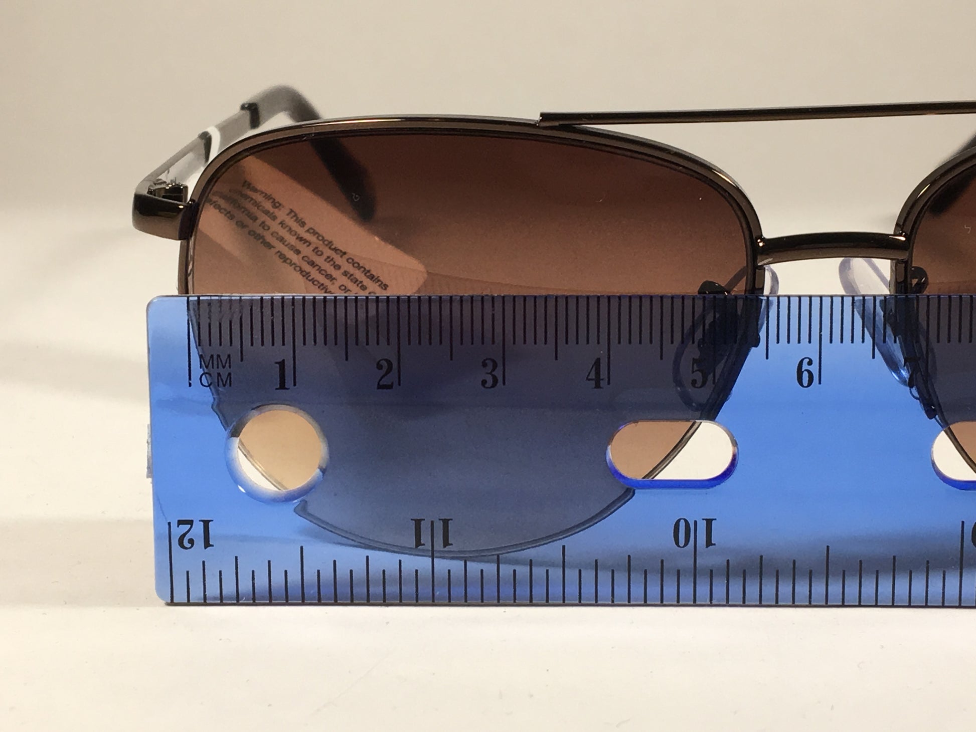 Fossil Aviator Sunglasses Semi Rim Metal Brown Frame Gradient Lens FW5 - Sunglasses
