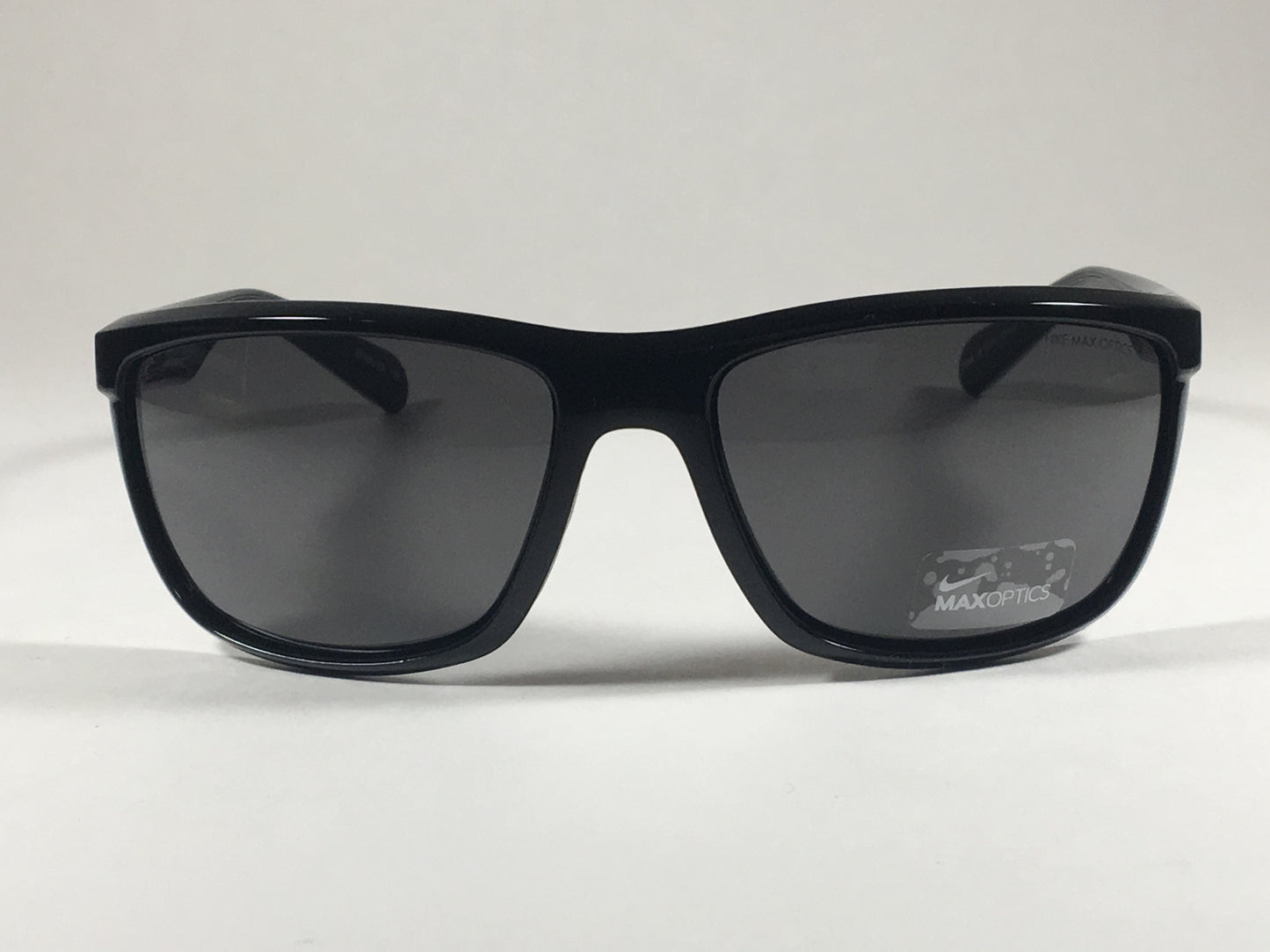Nike Swag Max Optics Square Sunglasses Mens Ev0653 001 109 Sport Black Gloss Gray Lens - Sunglasses