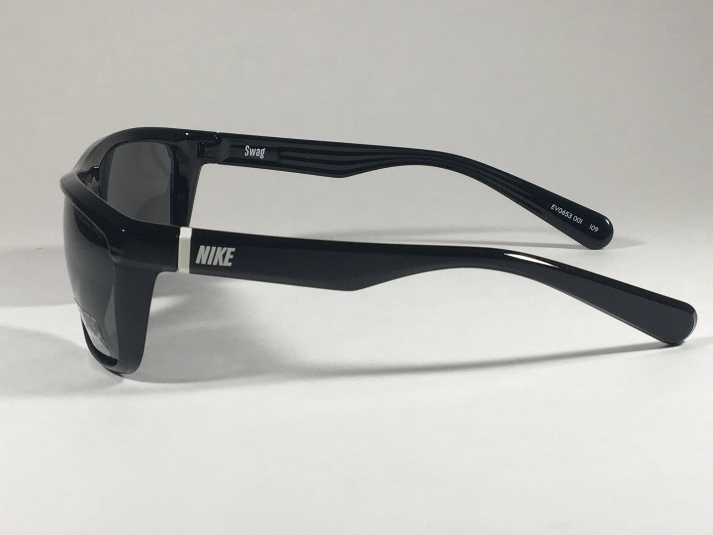 Nike Swag Max Optics Square Sunglasses Mens Ev0653 001 109 Sport Black Gloss Gray Lens - Sunglasses
