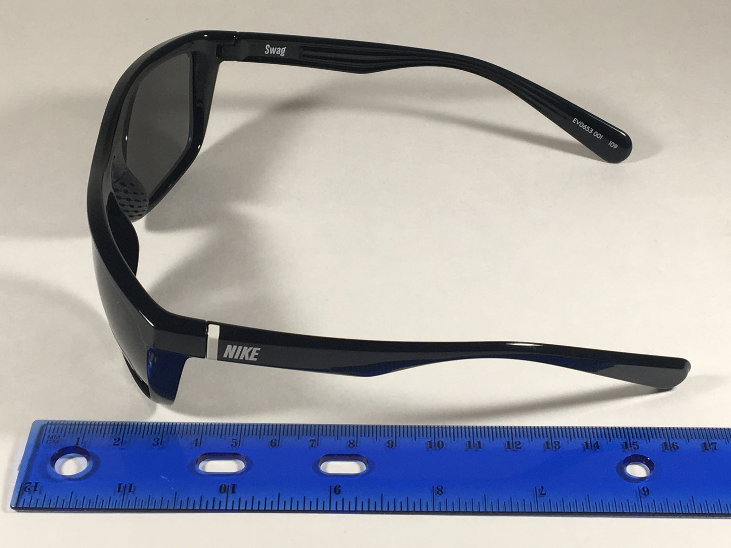Nike Swag Max Optics Square Sunglasses Mens Ev0653 001 109 Sport Black Gloss Gray Lens - Sunglasses