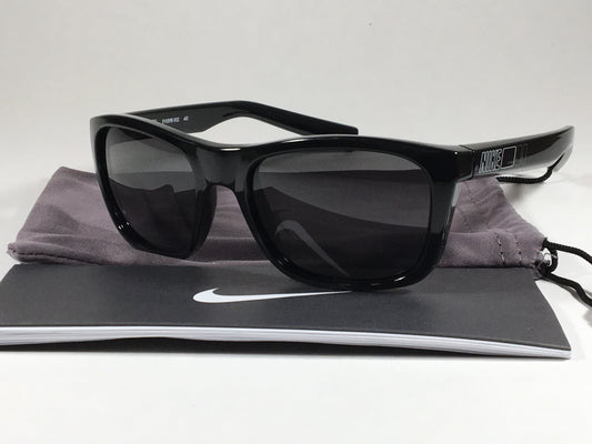 Nike Vintage 73 Square Sunglasses Ev0598 002 410 Black Gloss Frame Gray Lens - Sunglasses
