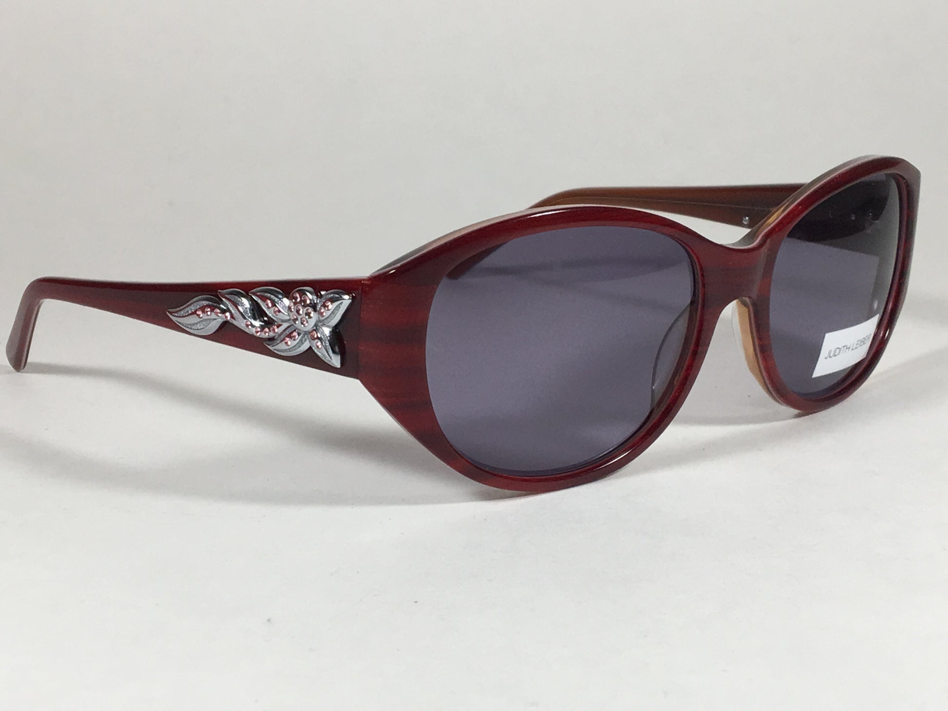 Judith Leiber Handmade Designer Sunglasses Ruby Wood Gray Lens Jl5002 06 - Sunglasses