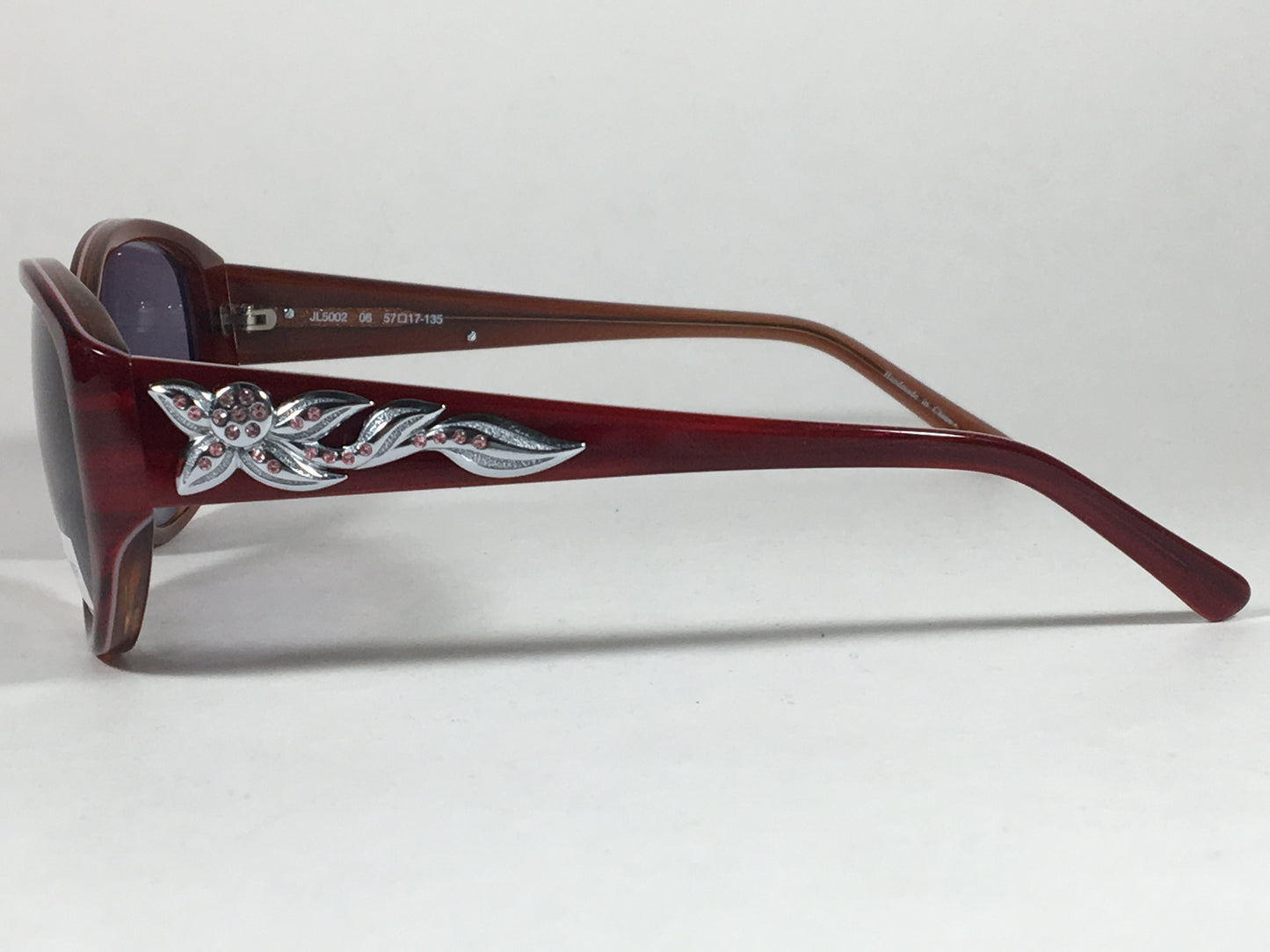 Judith Leiber Handmade Designer Sunglasses Ruby Wood Gray Lens Jl5002 06 - Sunglasses