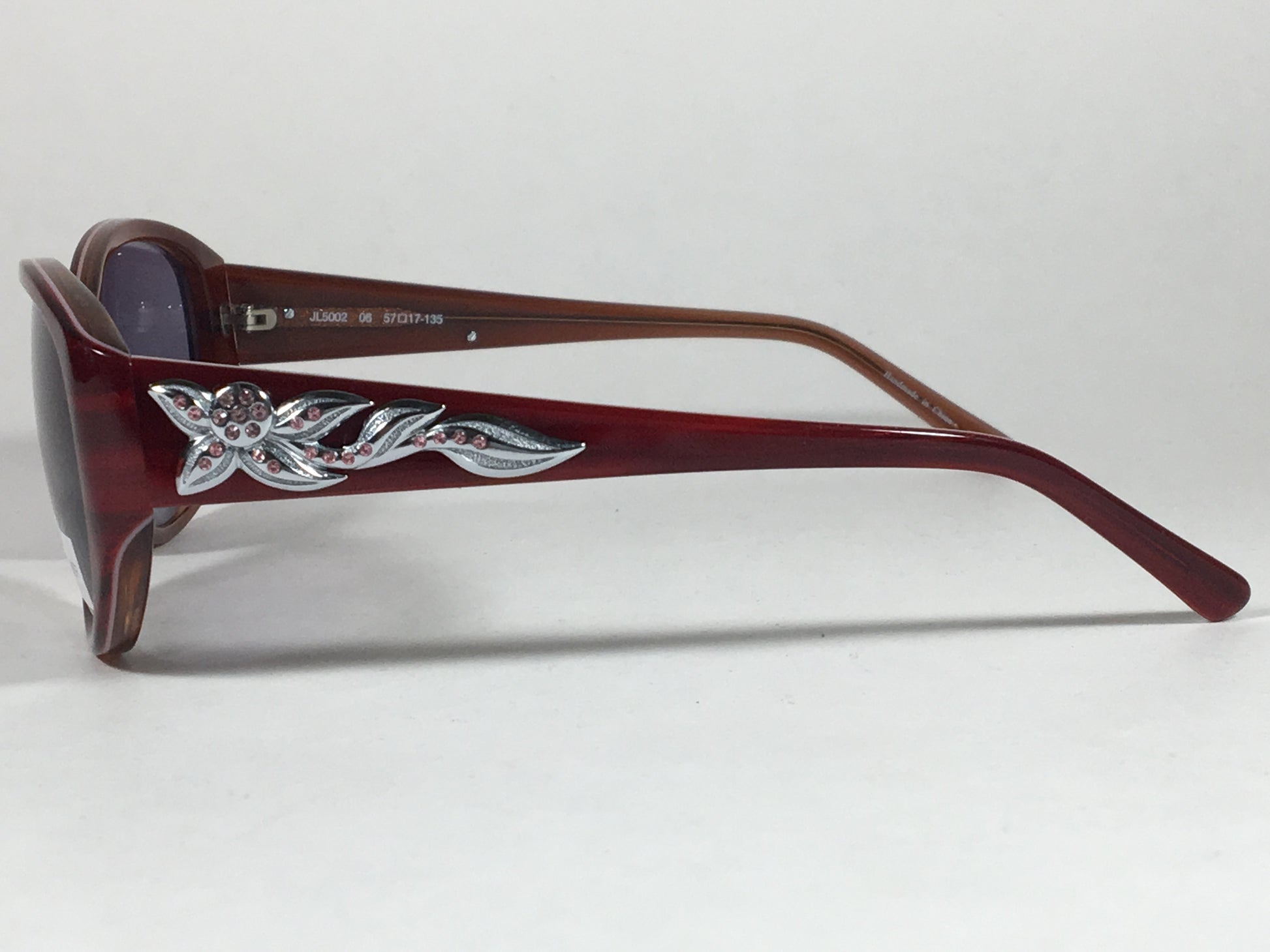 Judith Leiber Handmade Designer Sunglasses Ruby Wood Gray Lens Jl5002 06 - Sunglasses