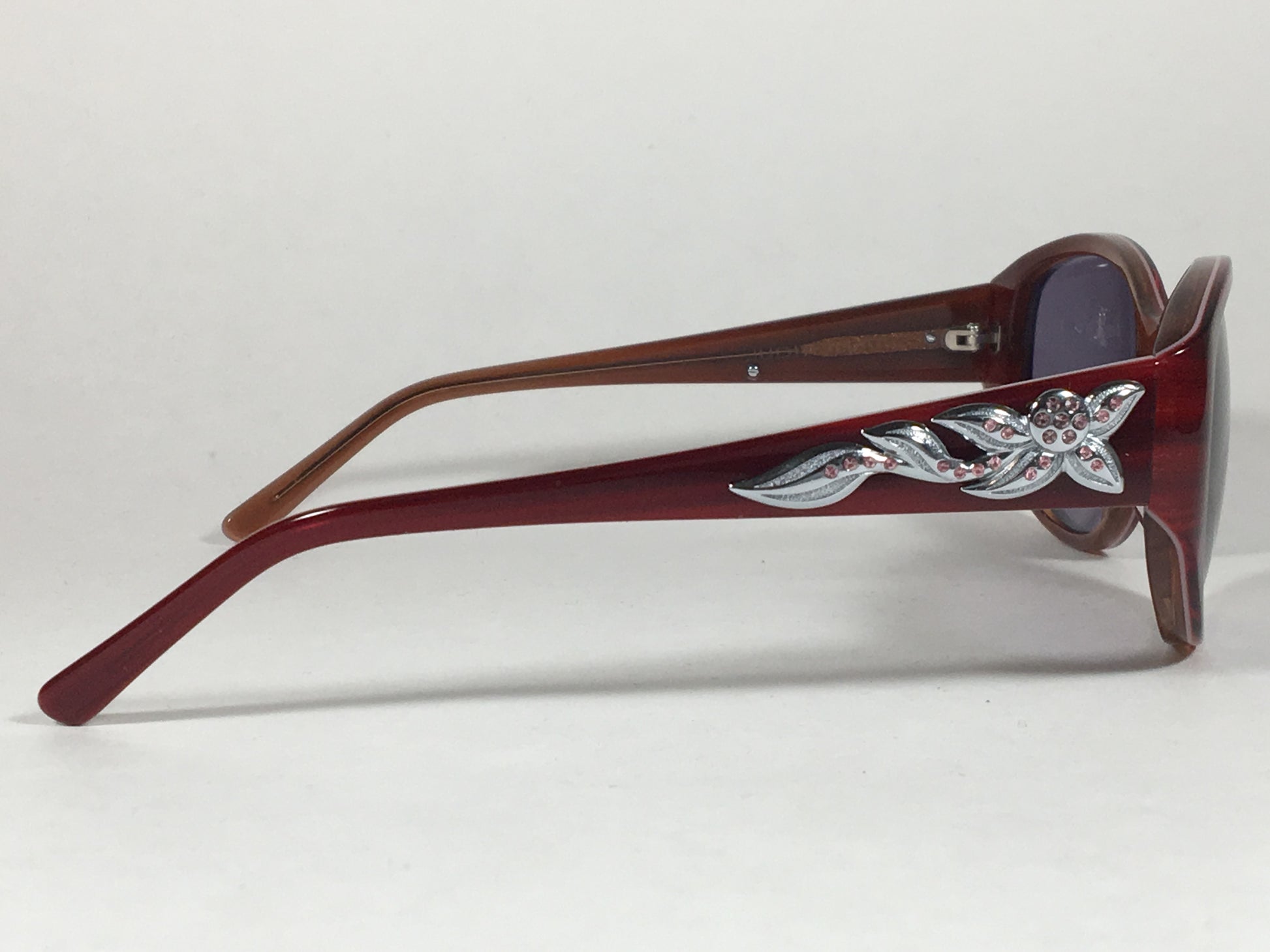 Judith Leiber Handmade Designer Sunglasses Ruby Wood Gray Lens Jl5002 06 - Sunglasses
