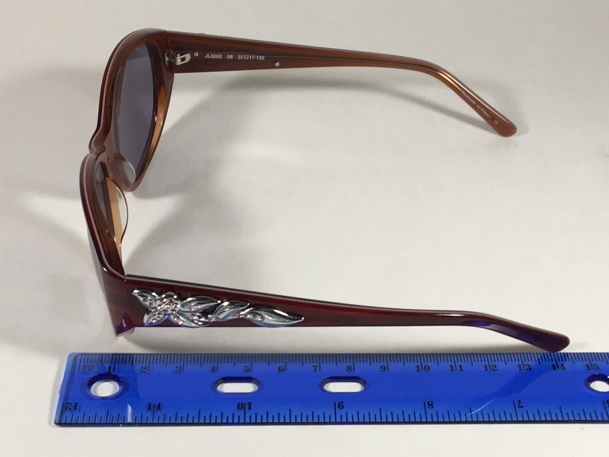 Judith Leiber Handmade Designer Sunglasses Ruby Wood Gray Lens Jl5002 06 - Sunglasses