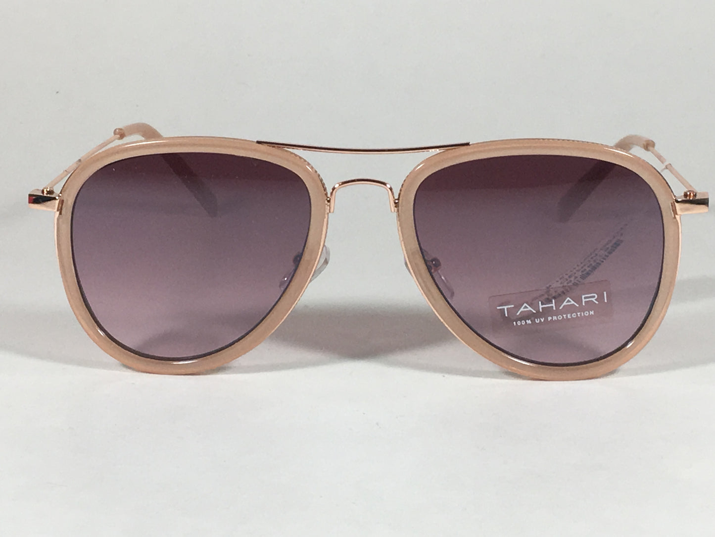 Tahari Aviator Pilot Sunglasses Rose Gold Nude Pink Gradient Lens Th700 Ndrgd - Sunglasses
